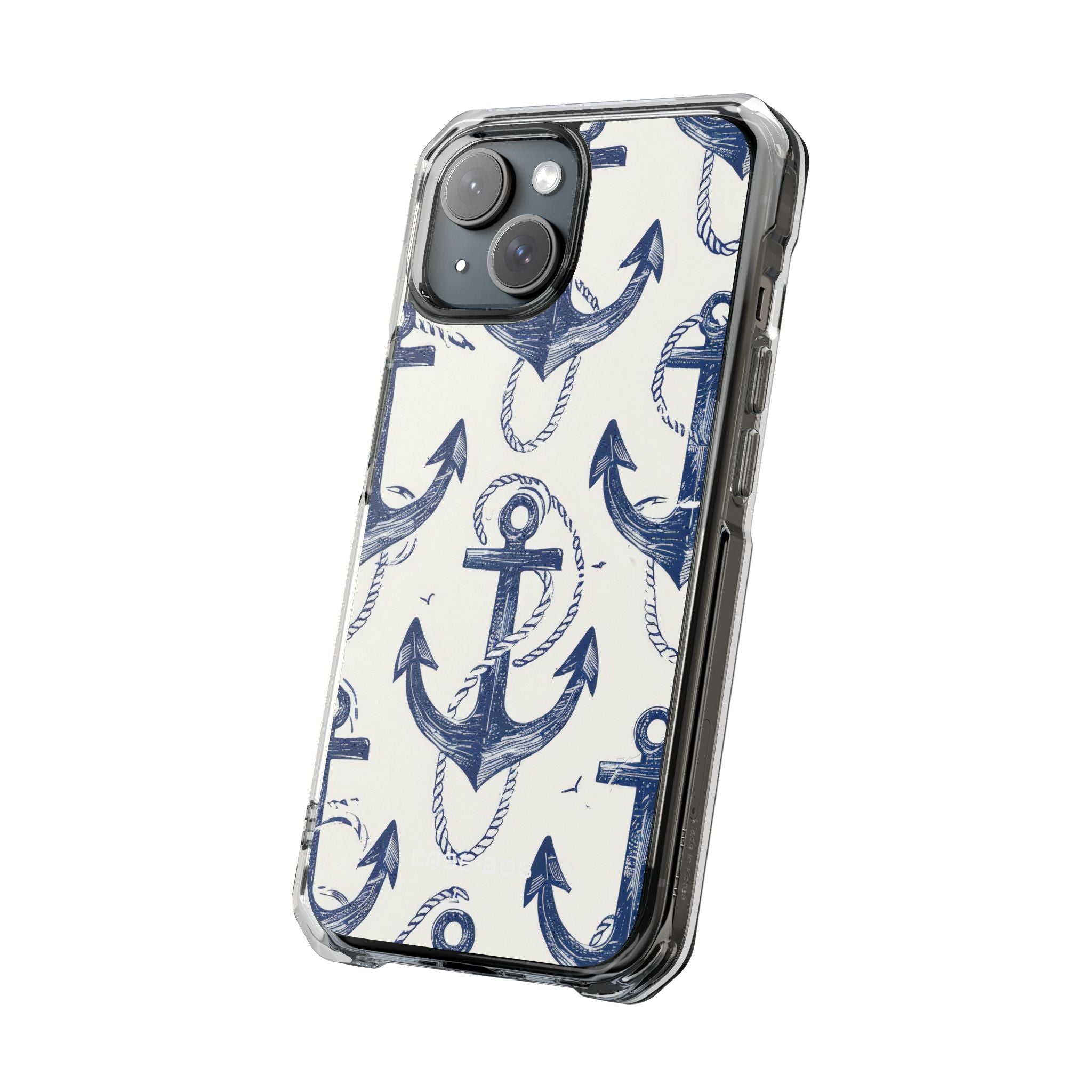 Navy Anchor Drift iPhone 15 Case - Impact