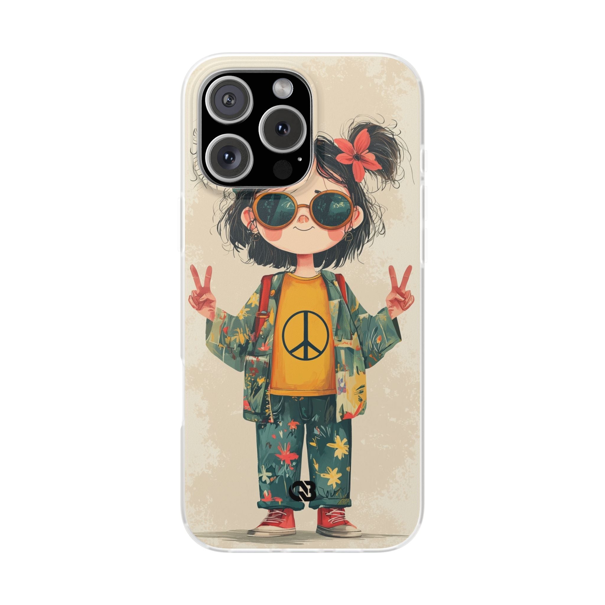 Retro Peace Girl · Soft Phone Case for iPhone