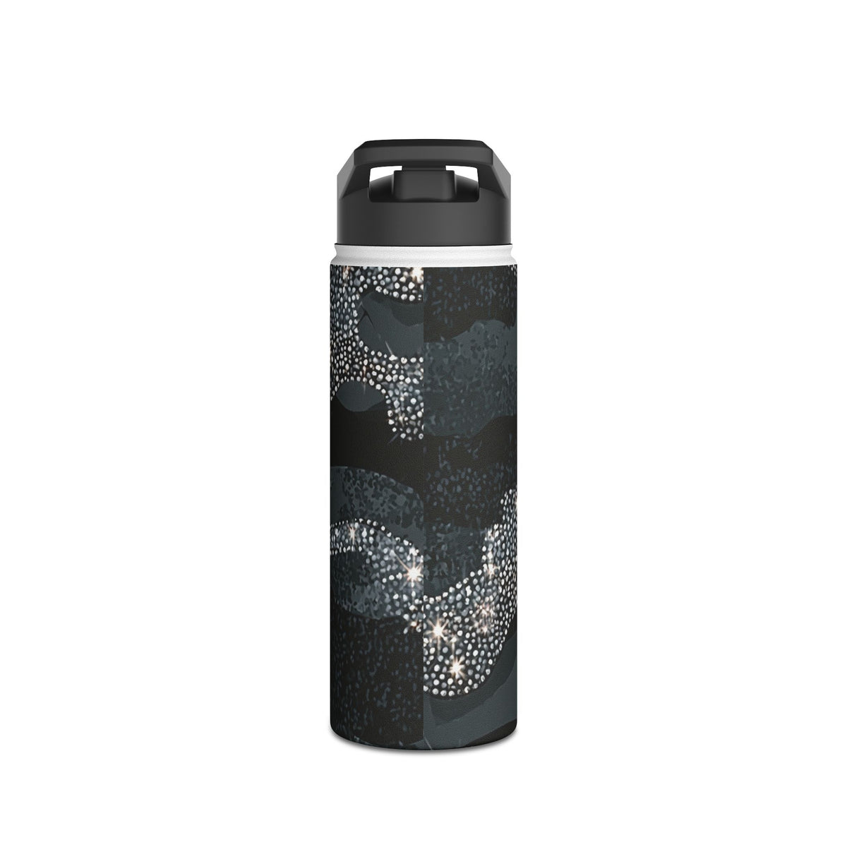 Glitter Shadow Camo · Insulated Water Bottle · Black