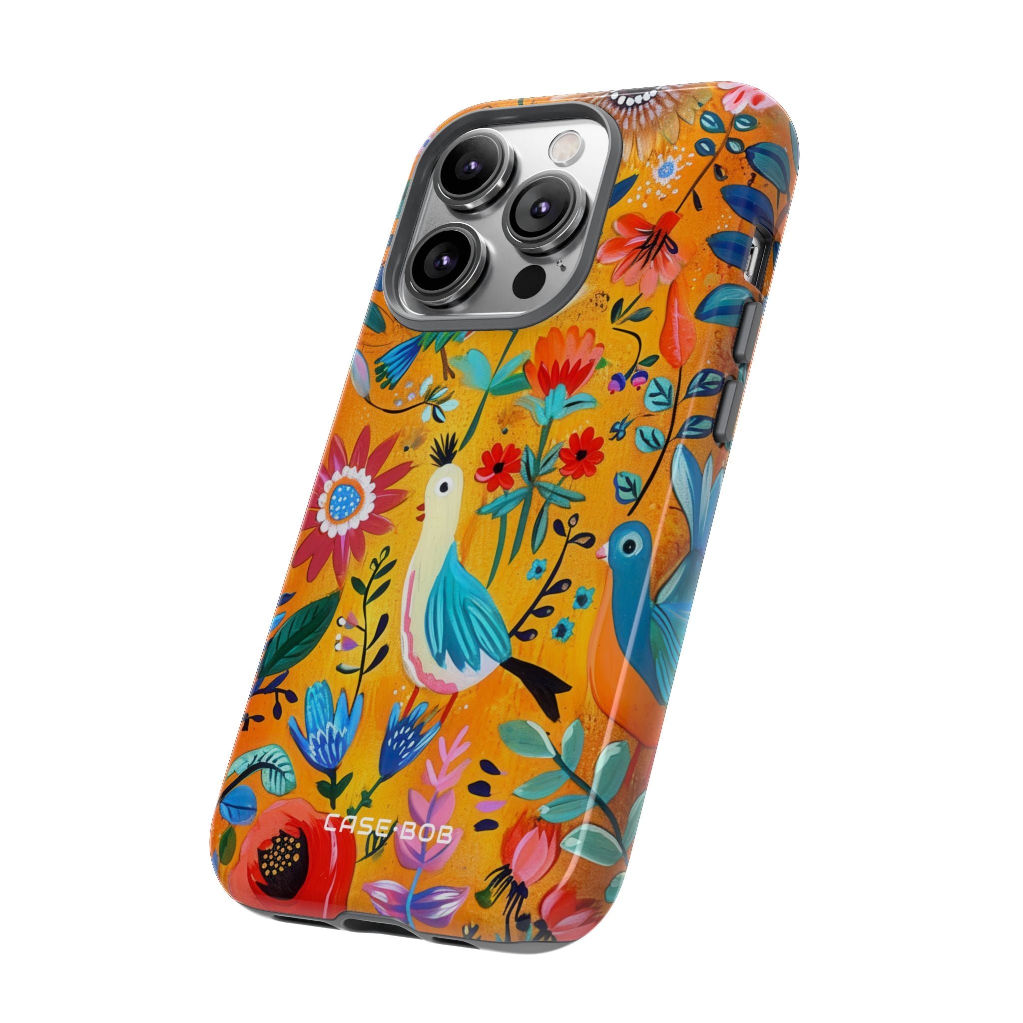 Bunte Vögel Blühen iPhone 14 Pro Case - Tough