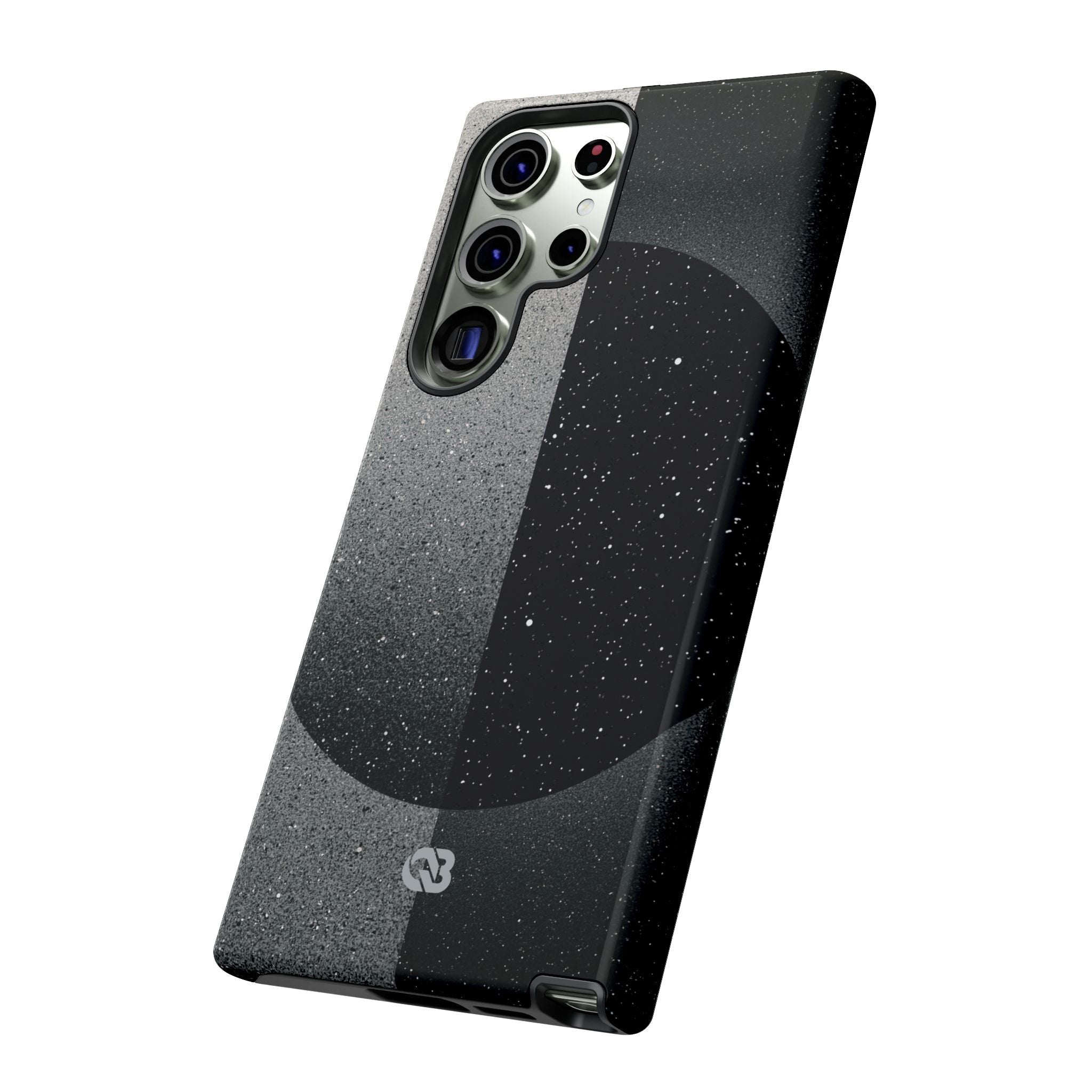 Black Tough Phone Case for Samsung - Lunar Static Orbit