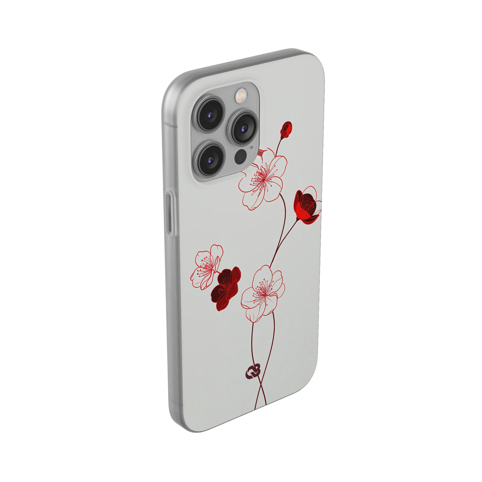 Red Lite Phone Case for iPhone - Kyoto Ember Bloom