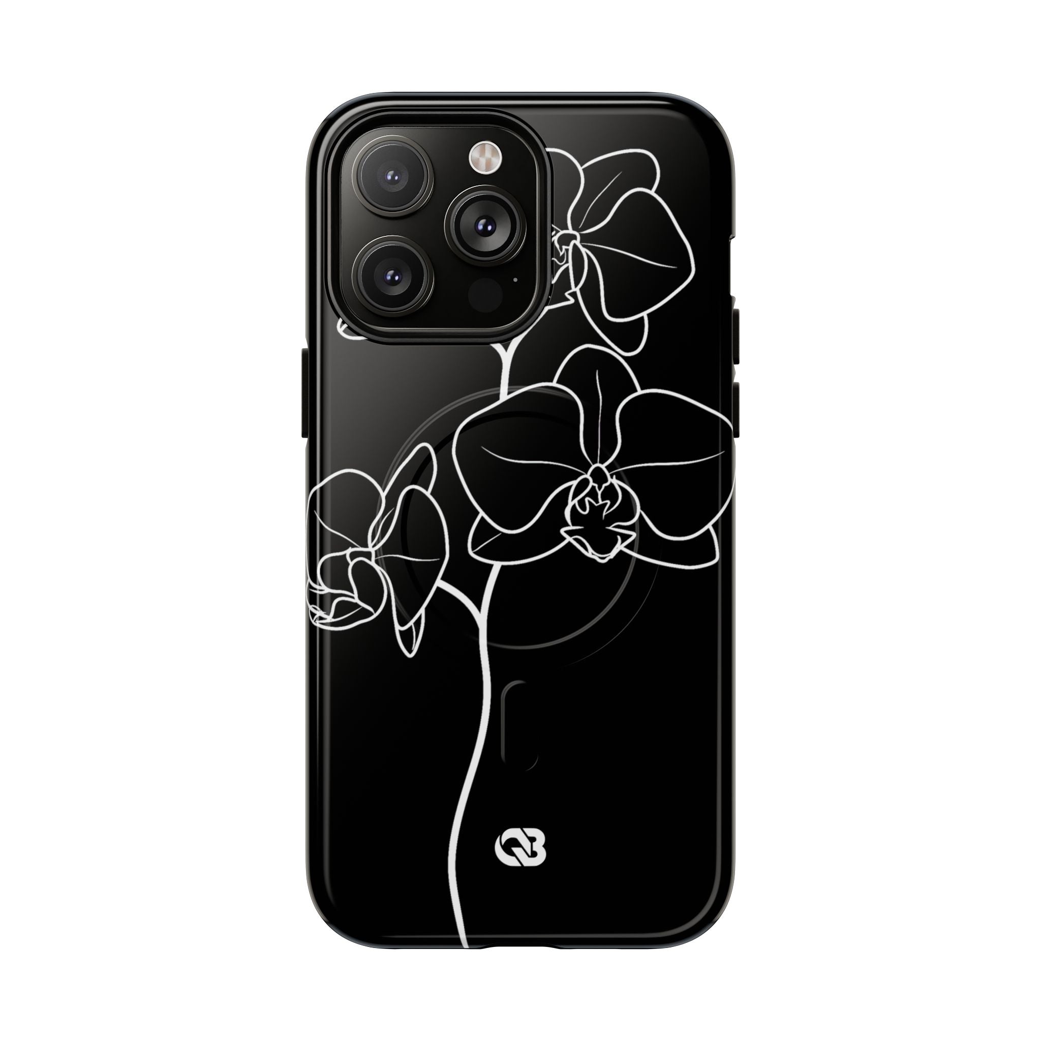 Black Tough 2.0 Magsafe Phone Case for iPhone - Noir Alabaster Orchid