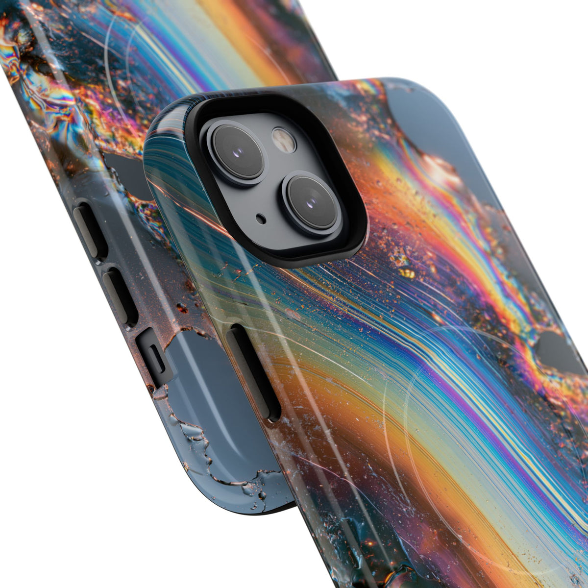 Prismatic Aura Flow · Tough 2.0 Magnetic Phone Case for iPhone · Blue