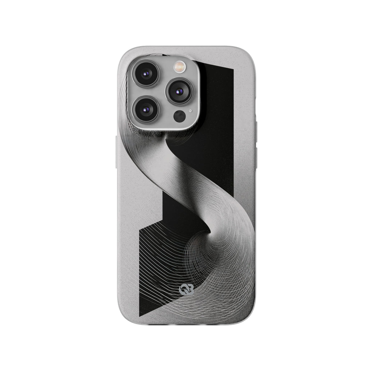Grey Lite Phone Case for iPhone - Obsidian Moiré Wave