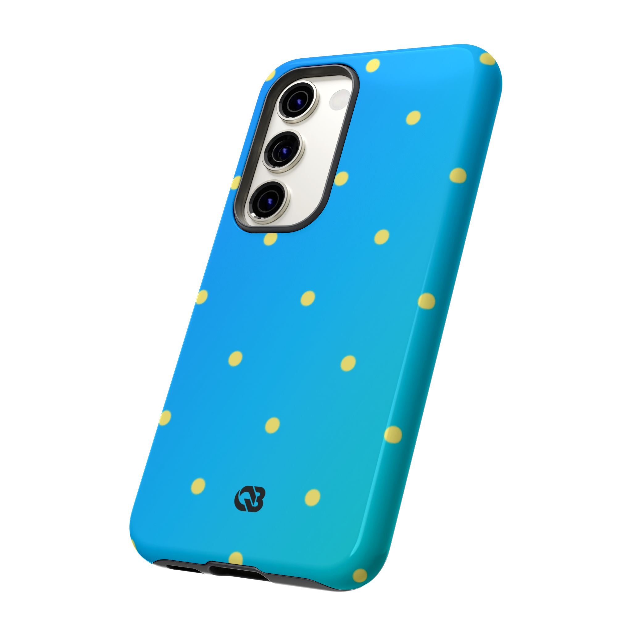 Cyan Sun Dots · Tough Handyhülle für Samsung
