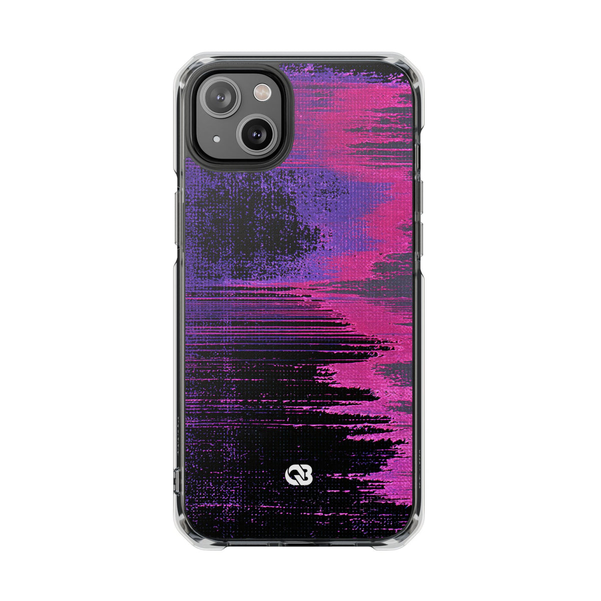 Neon Signal Shift · Clear Impact Magnetic Phone Case for iPhone · Purple
