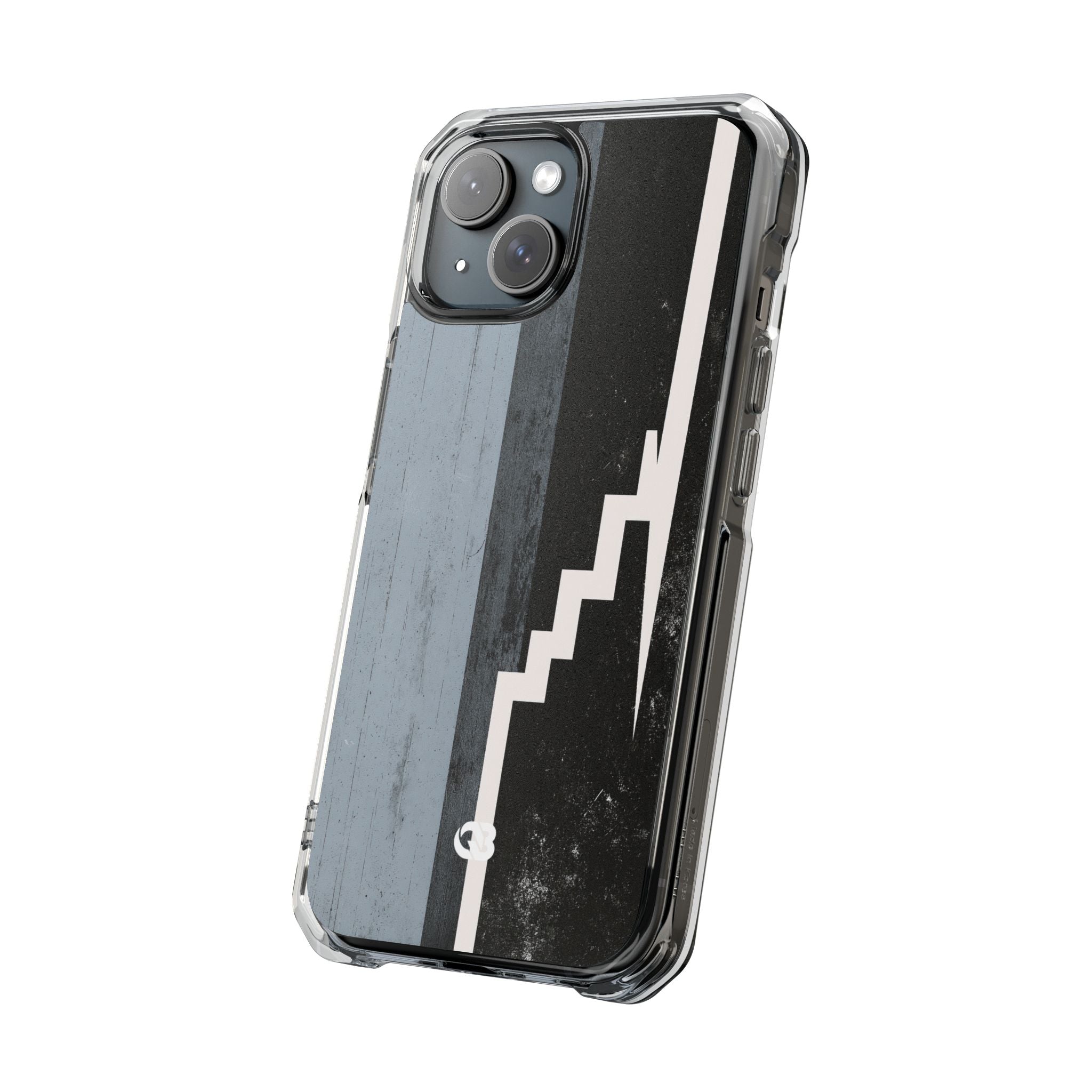 Grey Impact MagSafe Phone Case for iPhone - Industrial Concrete Void