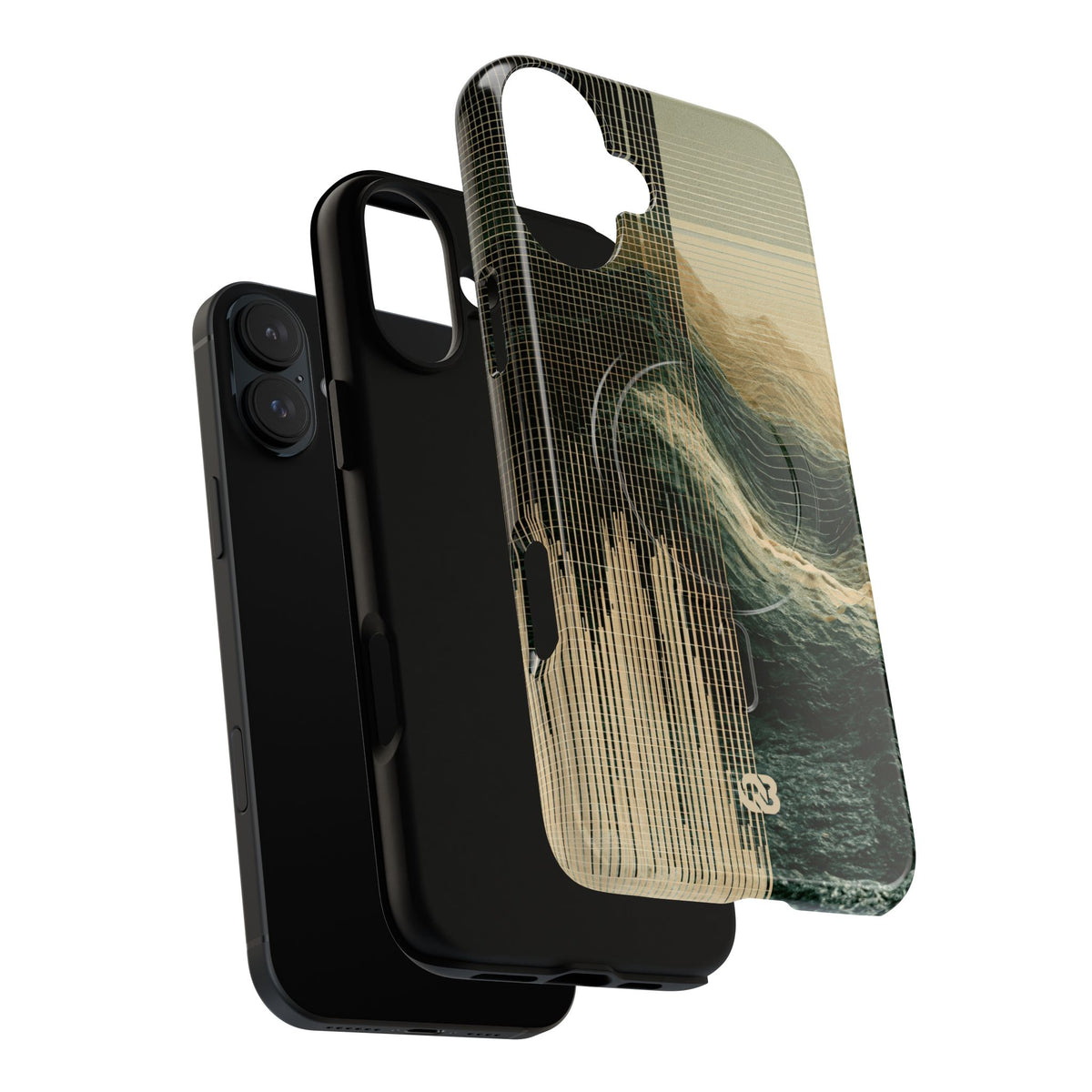 Beige Tough 2.0 Magsafe Phone Case for iPhone - Veridian Data Ridge