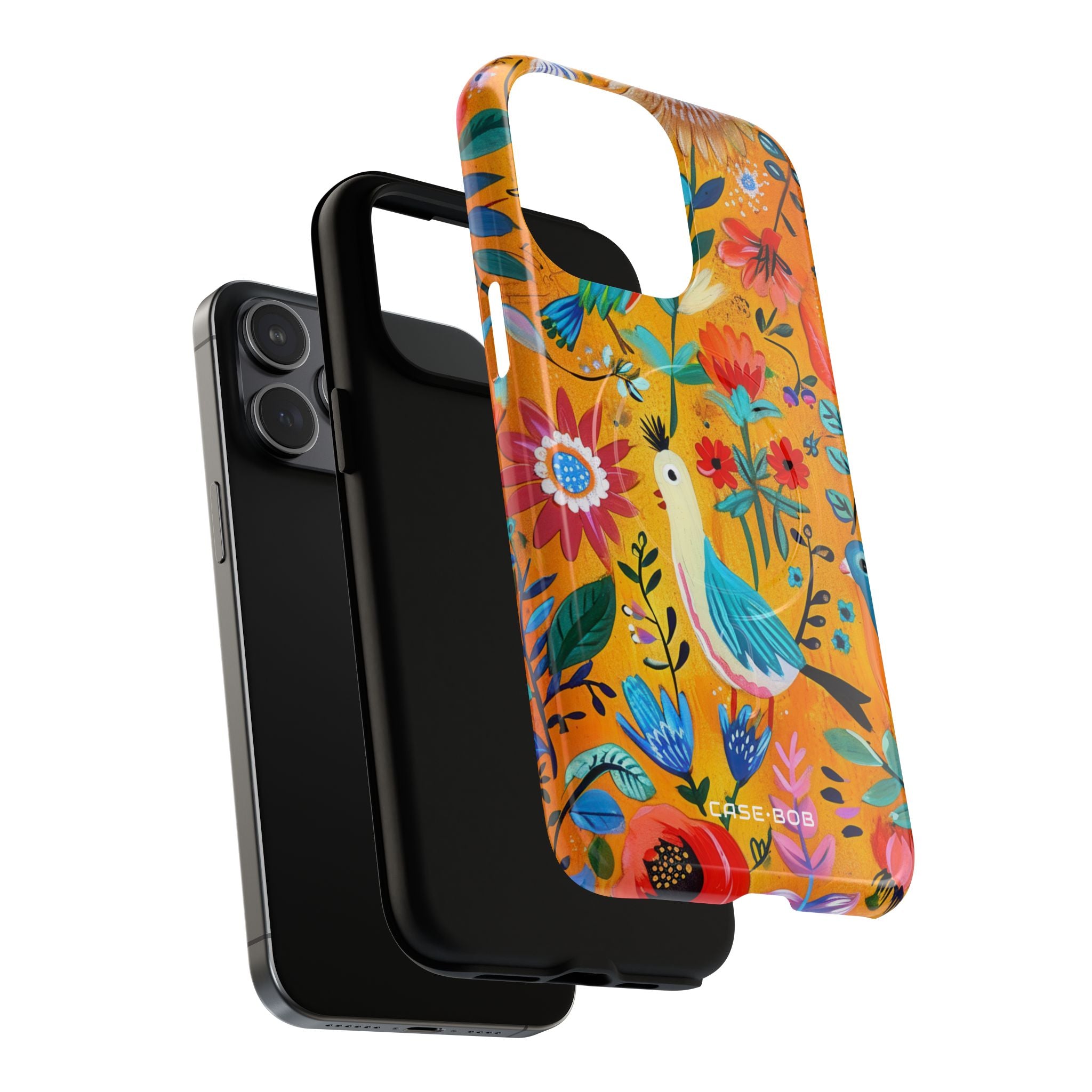 Bunte Vögel Blühen iPhone 15 Pro Max Case - Tough+