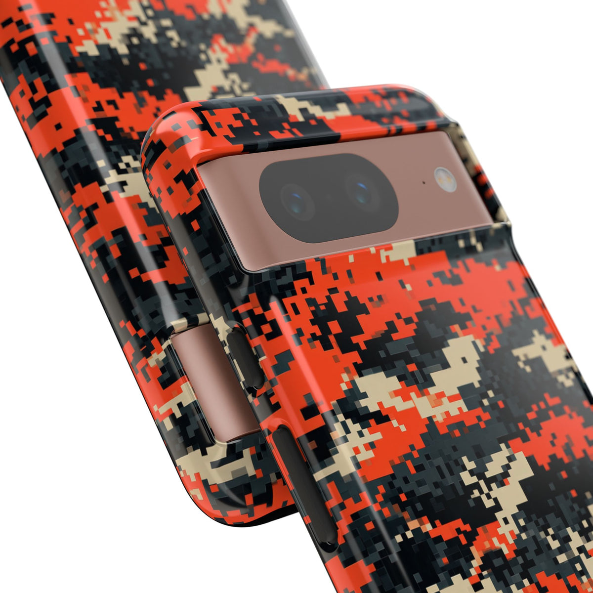 Signal Pixel Camo · Tough Phone Case for Pixel · Orange