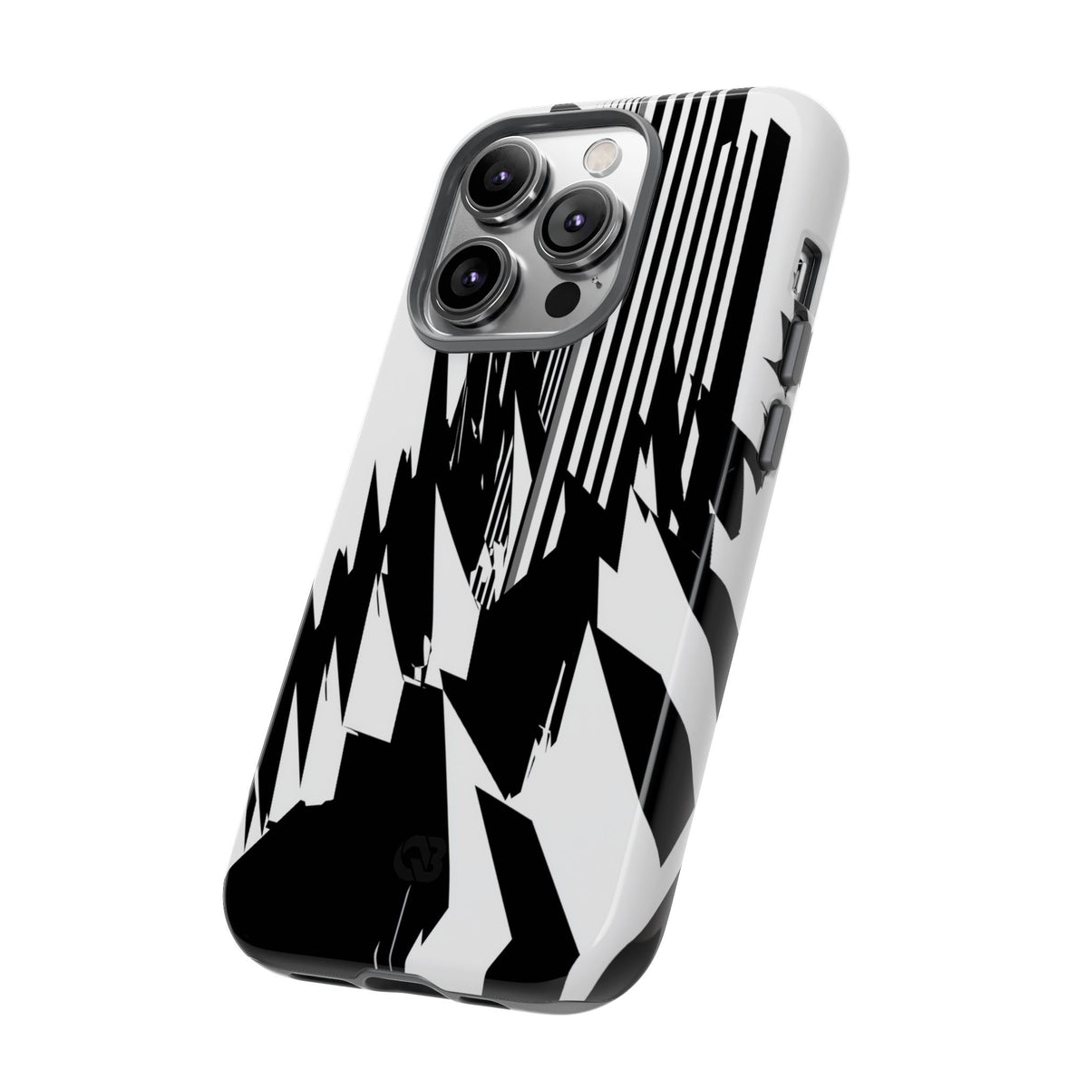 White Tough Phone Case for iPhone - Shattered Vector Spire