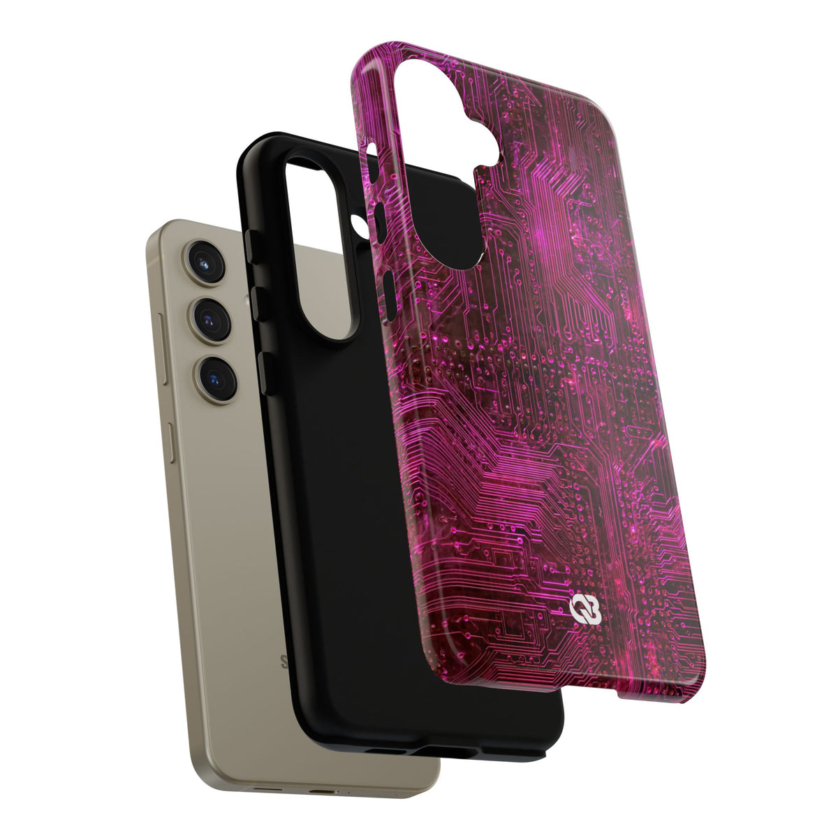 Magenta Circuit Trace · Tough Phone Case for Samsung · Pink