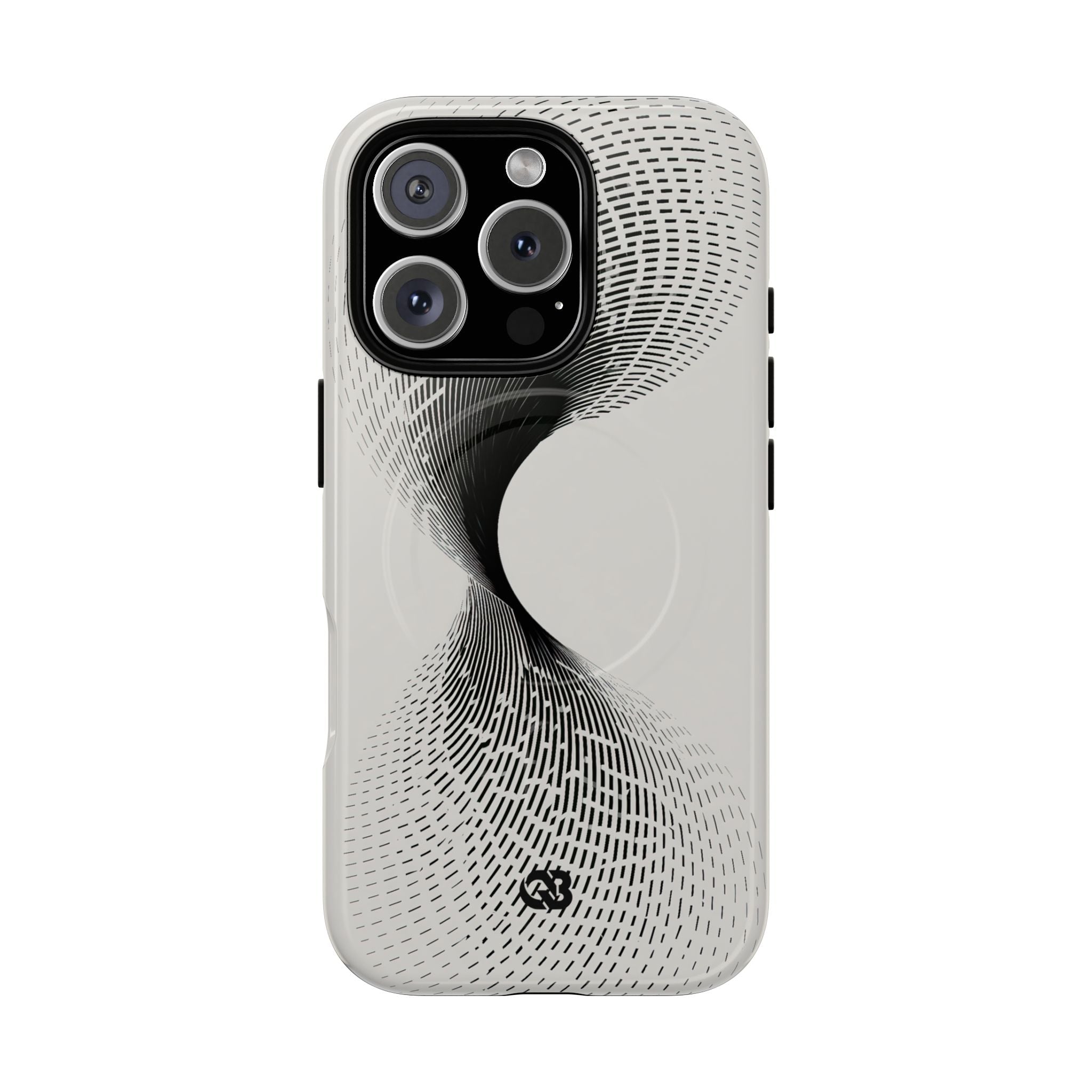 White Tough 2.0 Magsafe Phone Case for iPhone - Linear Torsion Grid