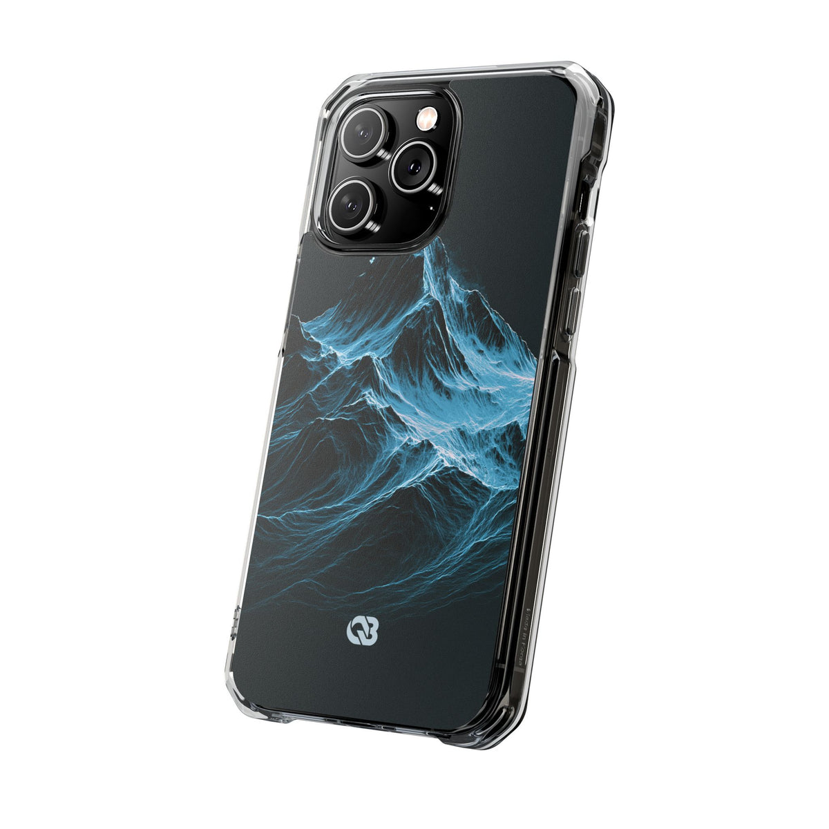 Nordic Frost Peak · Clear Impact Magnetic Phone Case for iPhone · Blue