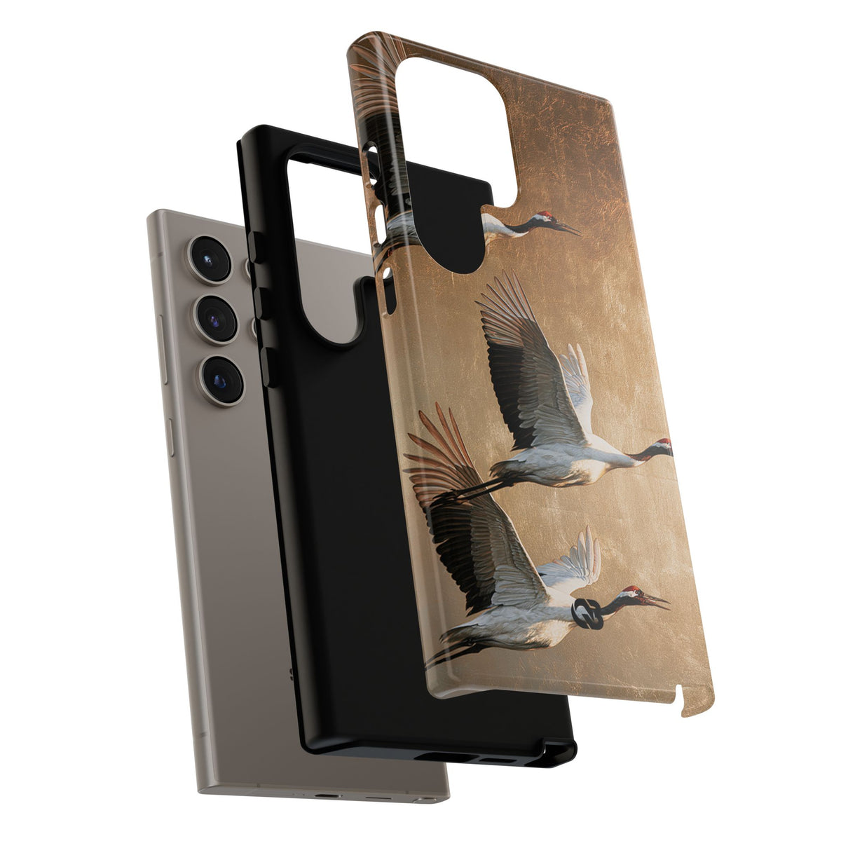 Golden Crane Flight · Tough Phone Case for Samsung · Gold
