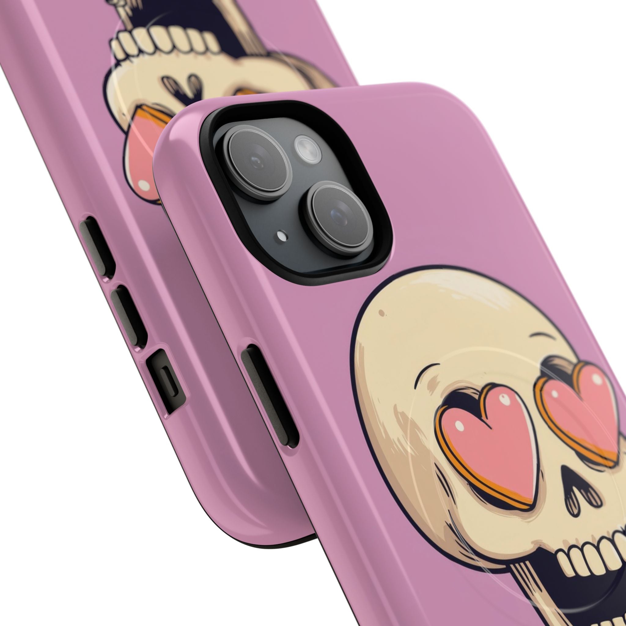Heart Eyed Skull iPhone 15 Plus Case - Tough+