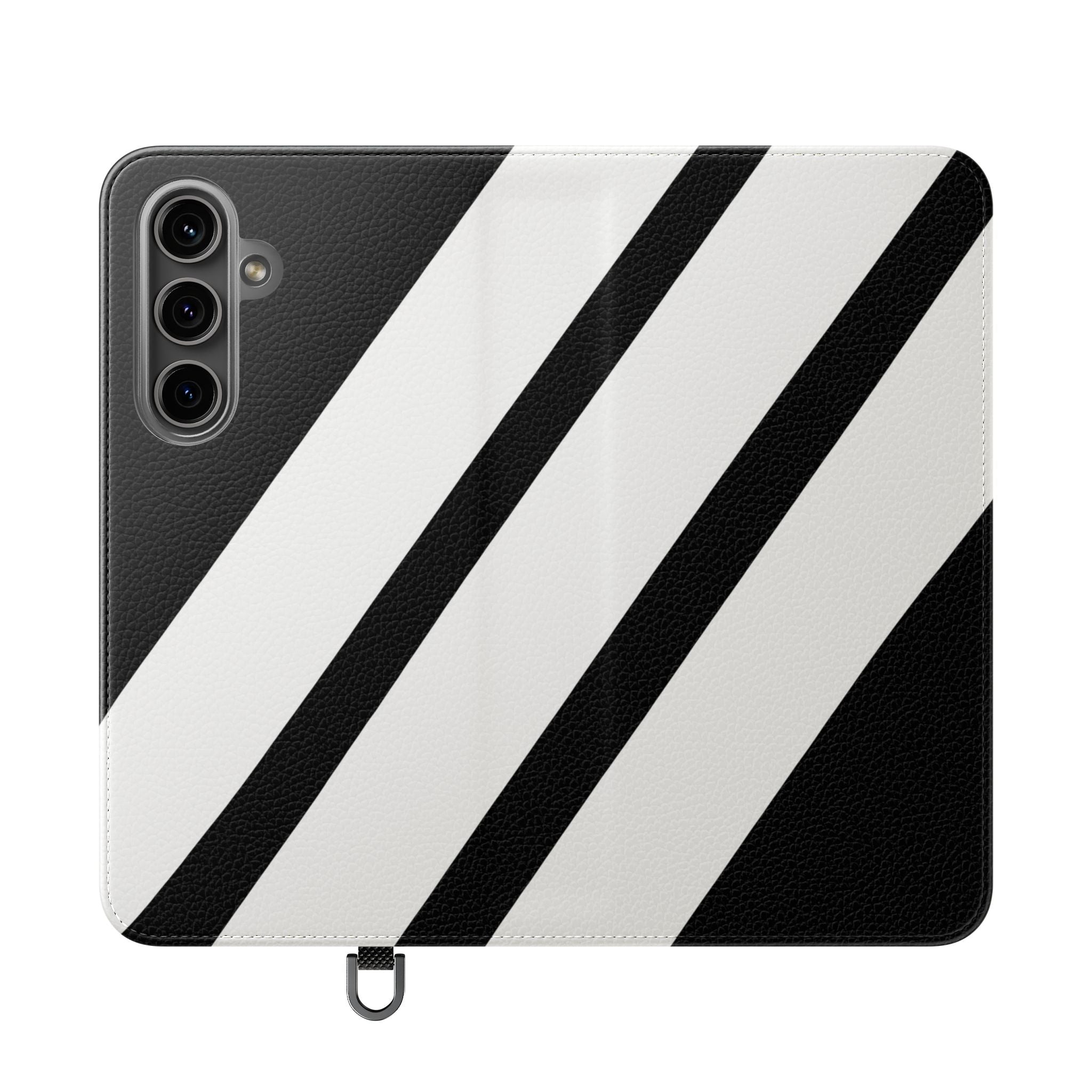 Diagonal Stripes BlackWhite - Samsung S24 Plus Case - Wallet