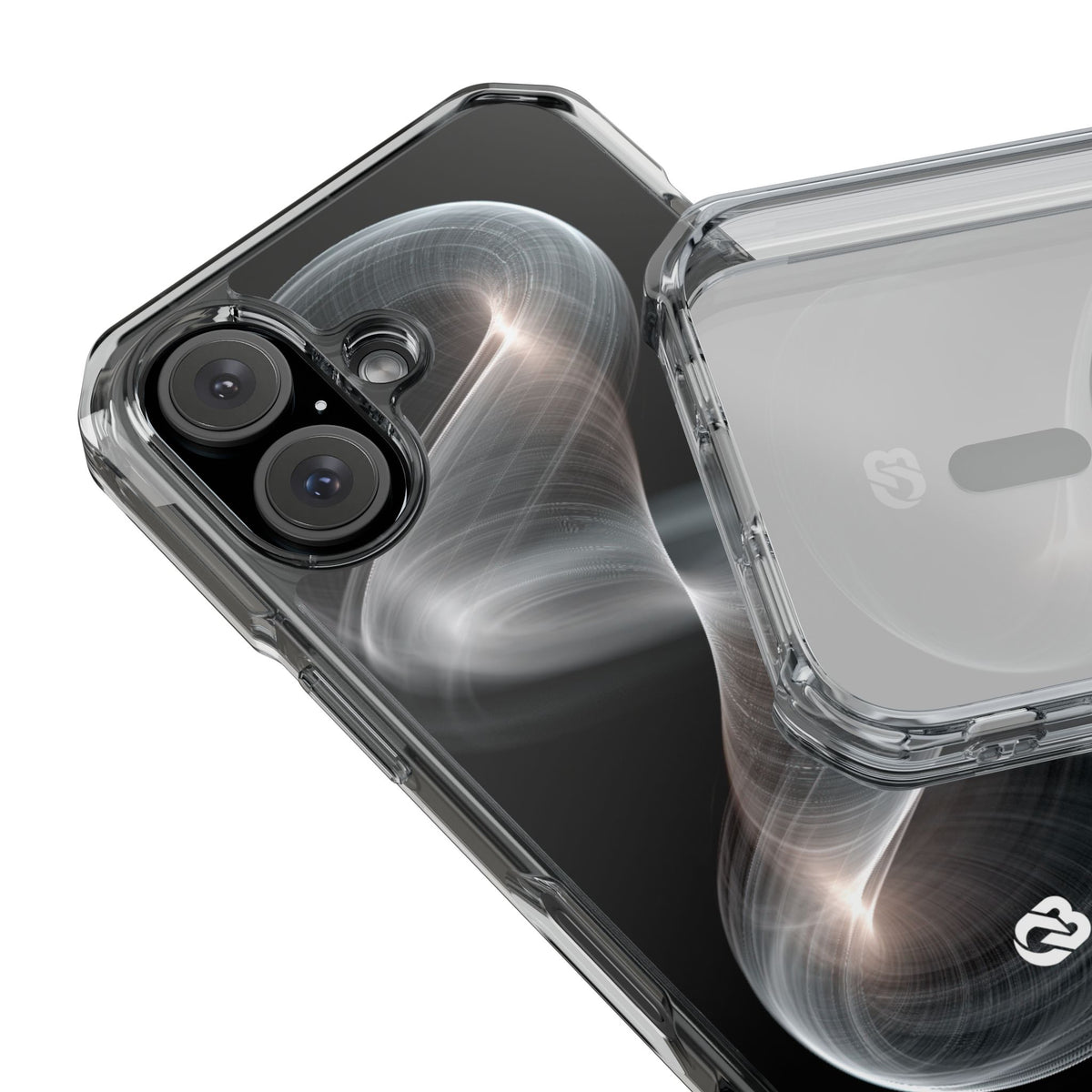 Luminous Vortex · Clear Impact Magnetic Phone Case for iPhone · Black