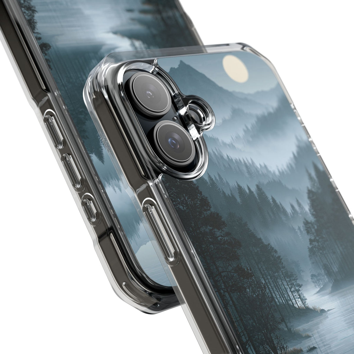 Silent Nordic Fjord · Clear Impact Magnetic Phone Case for iPhone · Blue