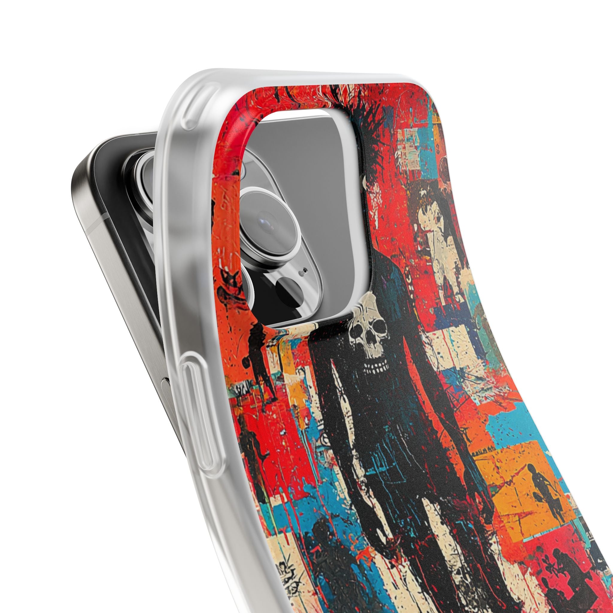 Spiky Skull Silhouette iPhone 16 Pro Max Case - Soft