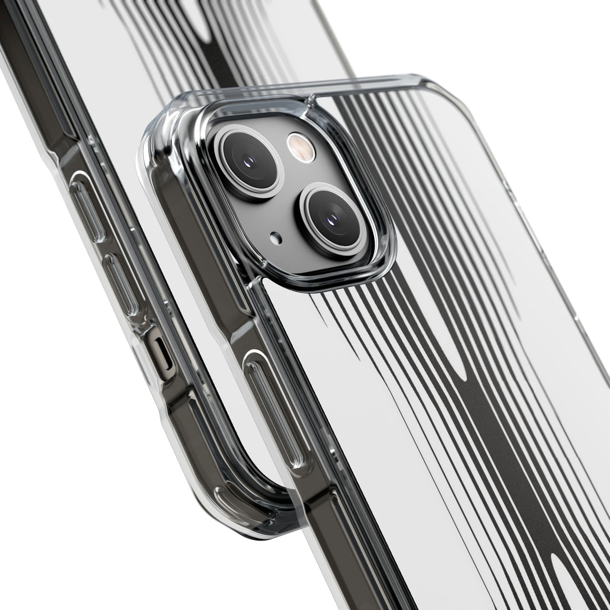 White Impact MagSafe Phone Case for iPhone - Kinetic Mono Distortion