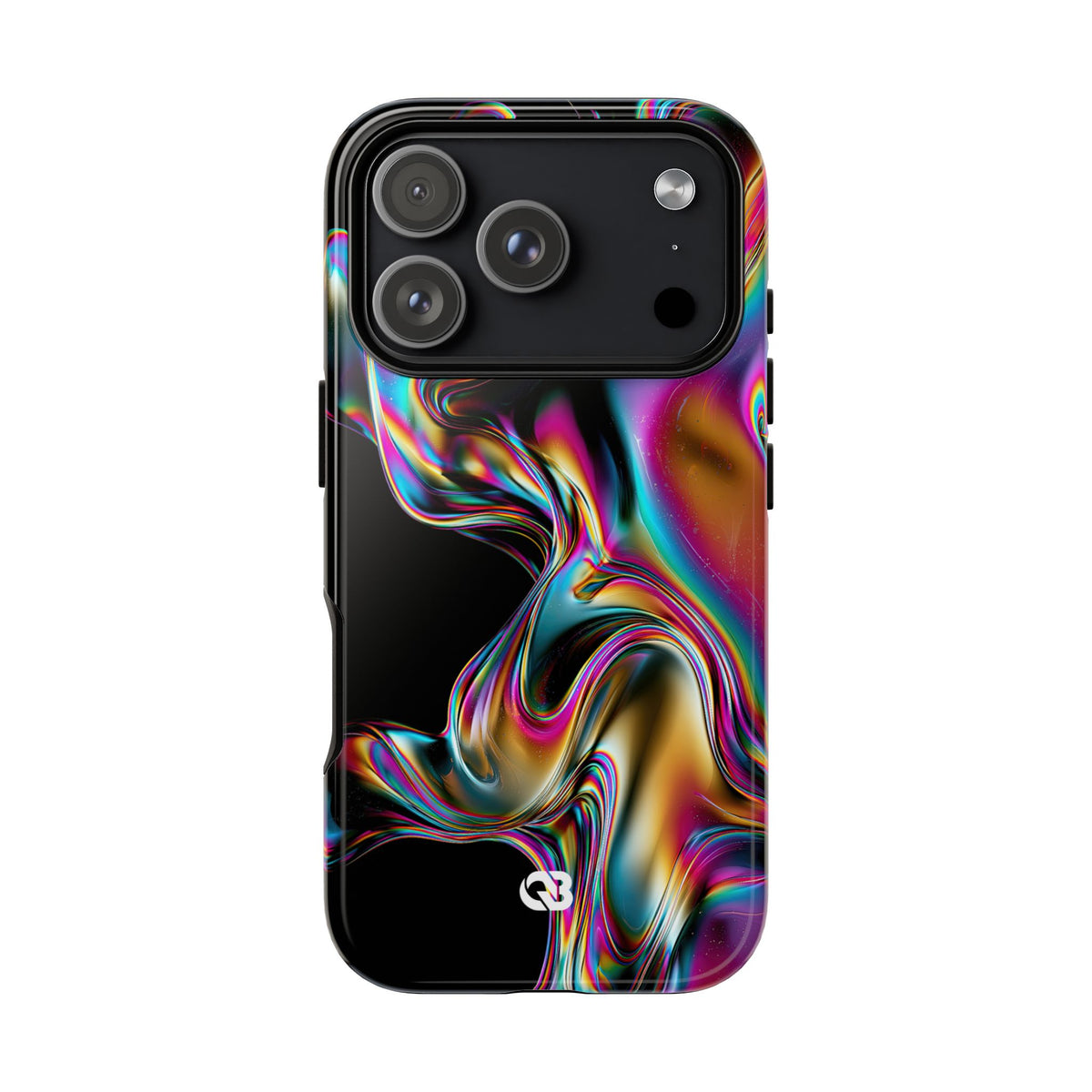 Purple Tough Phone Case for iPhone - Liquid Neon Chrome