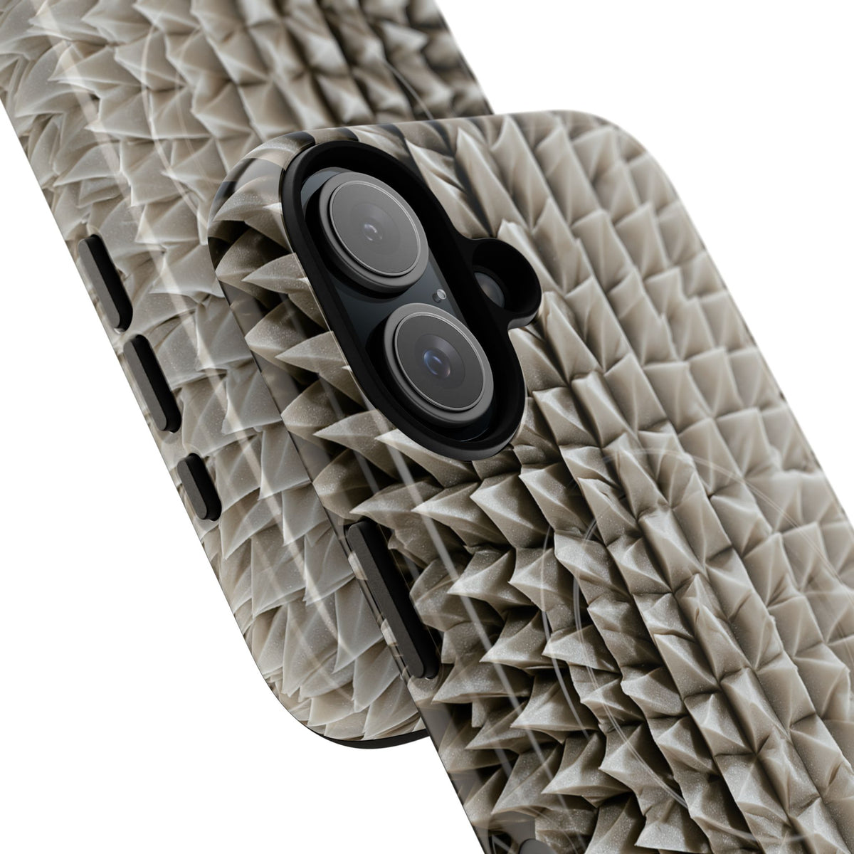 Beige Tough 2.0 Magsafe Phone Case for iPhone - Bone Spiked Grid