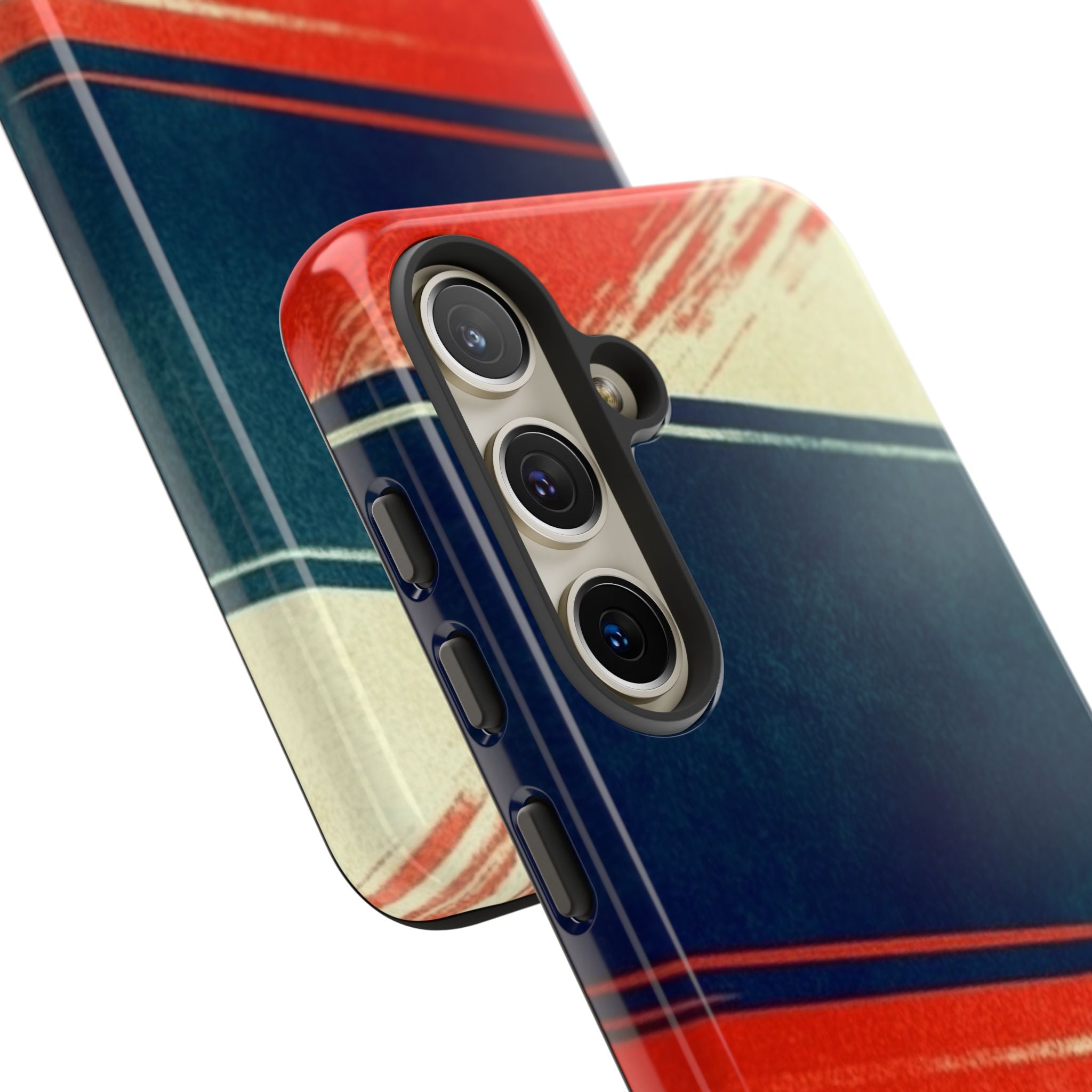 Blauwe diagonale beweging Samsung S24 hoesje - Tough