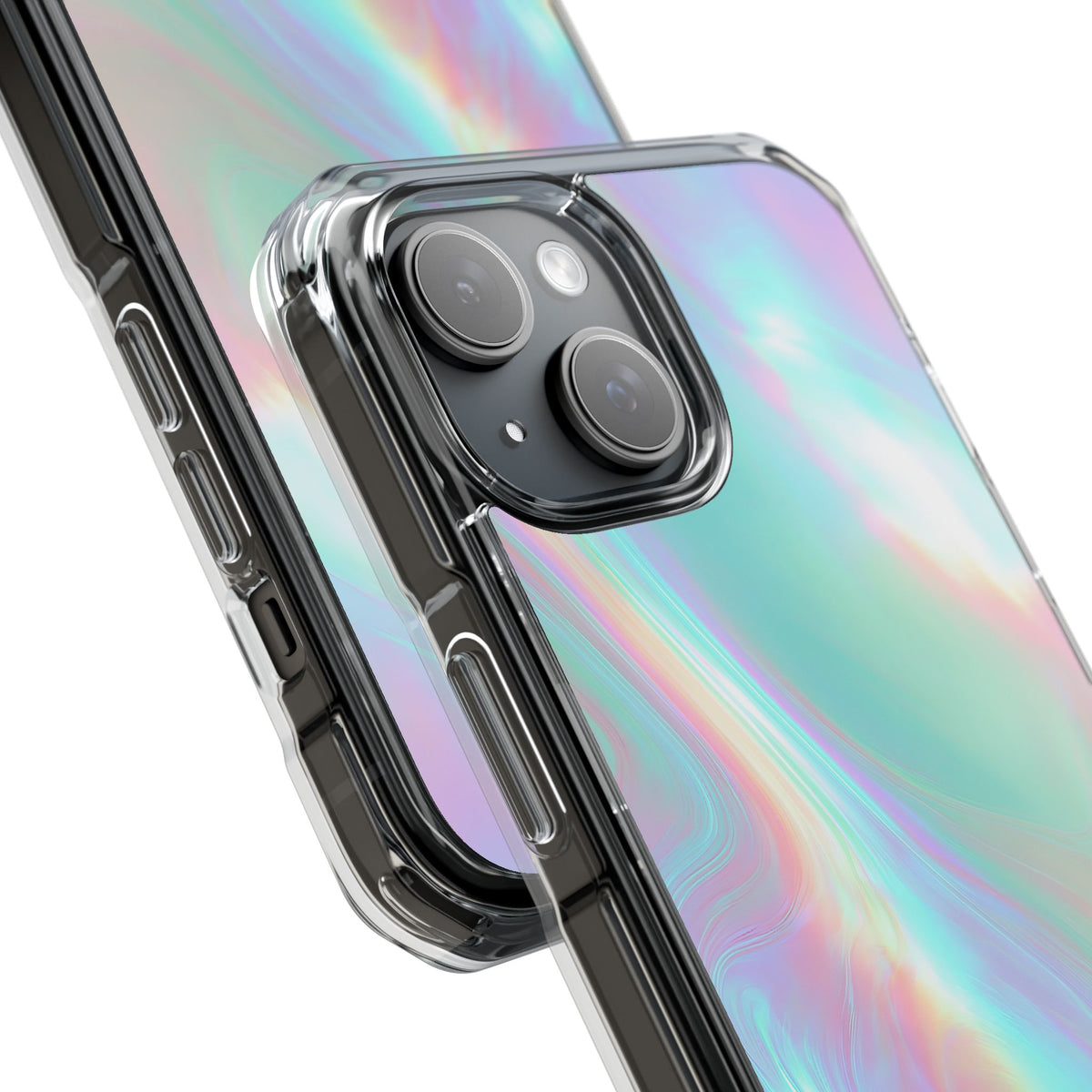 Prismatic Liquid Light · Clear Impact Magnetic Phone Case for iPhone · Teal