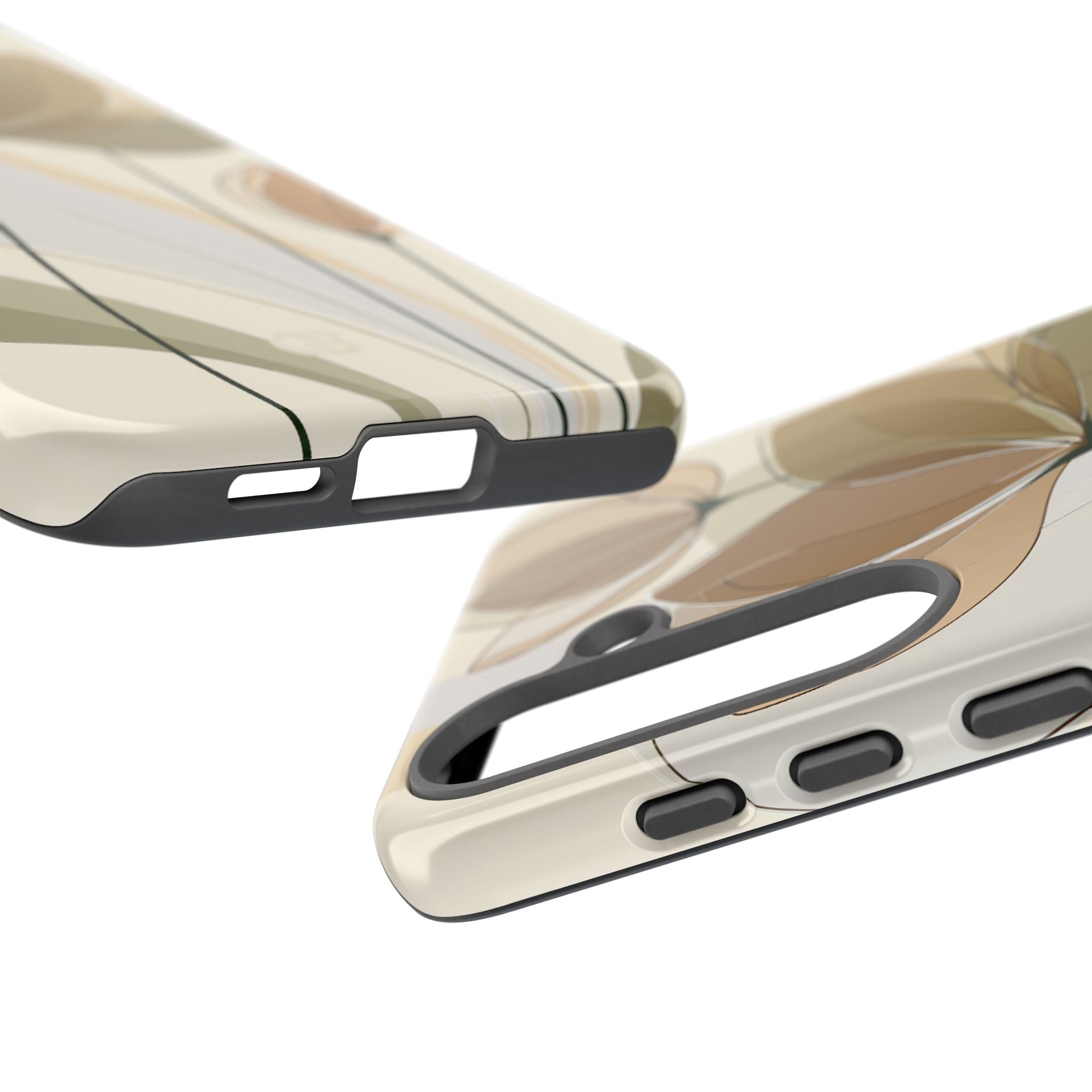 Beige Tough Phone Case for Samsung - Muted Ochre Petals