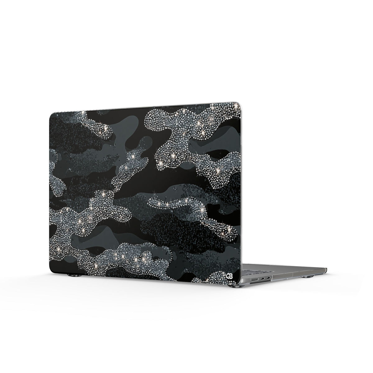 Glitter Shadow Camo · Clear Hard Case for MacBook · Black