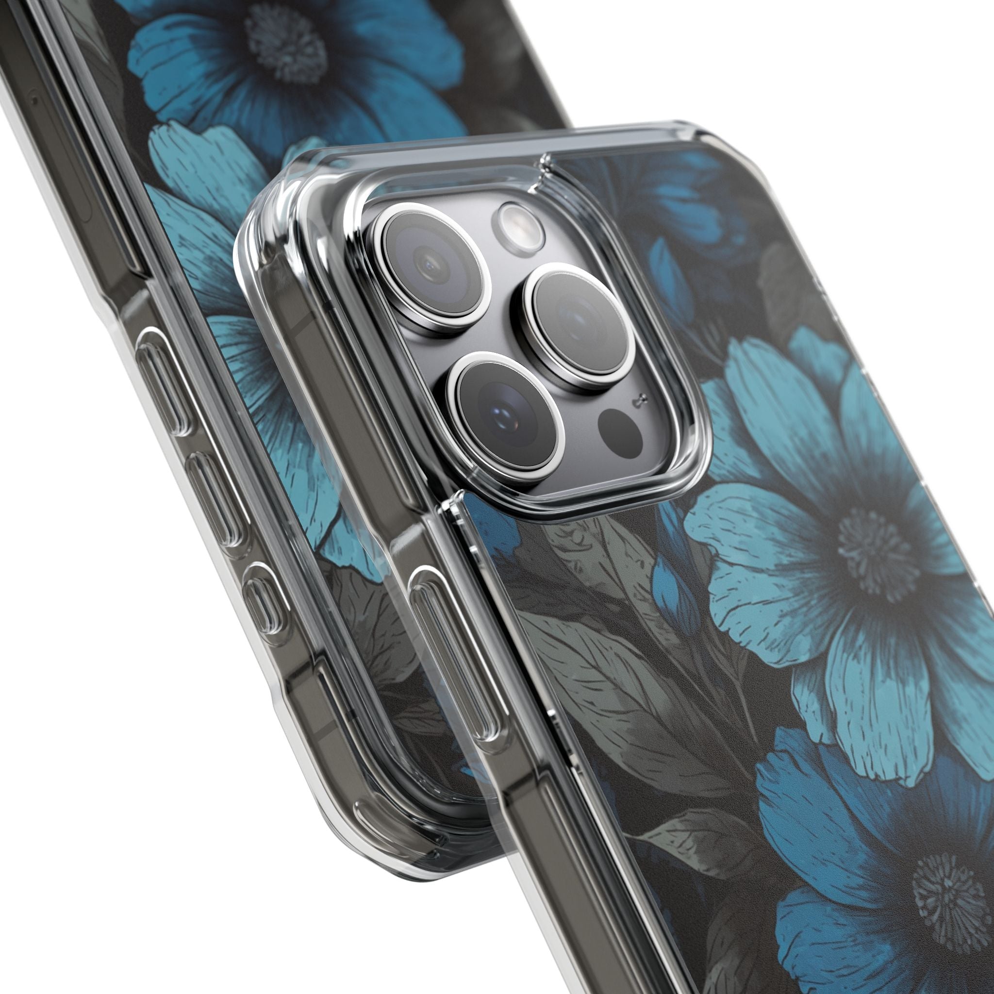 Obsidian Blue Petals · Impact Telefoncover til iPhone · Magsafe
