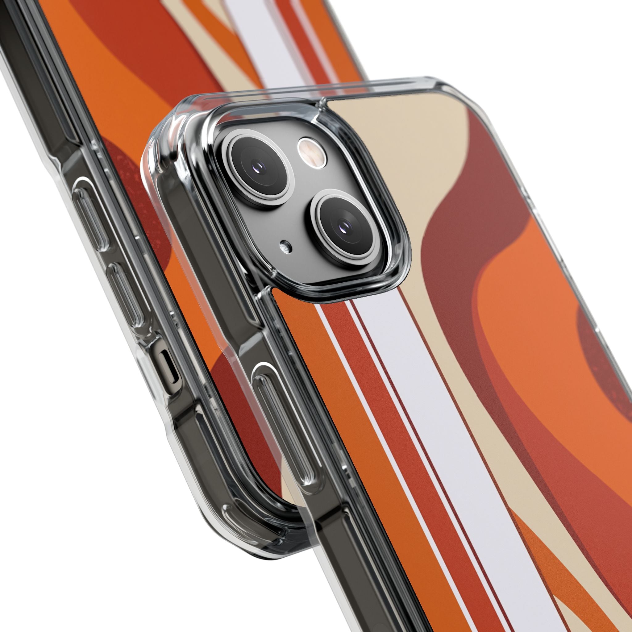 Orange Impact MagSafe Phone Case for iPhone - Terracotta Metro Line