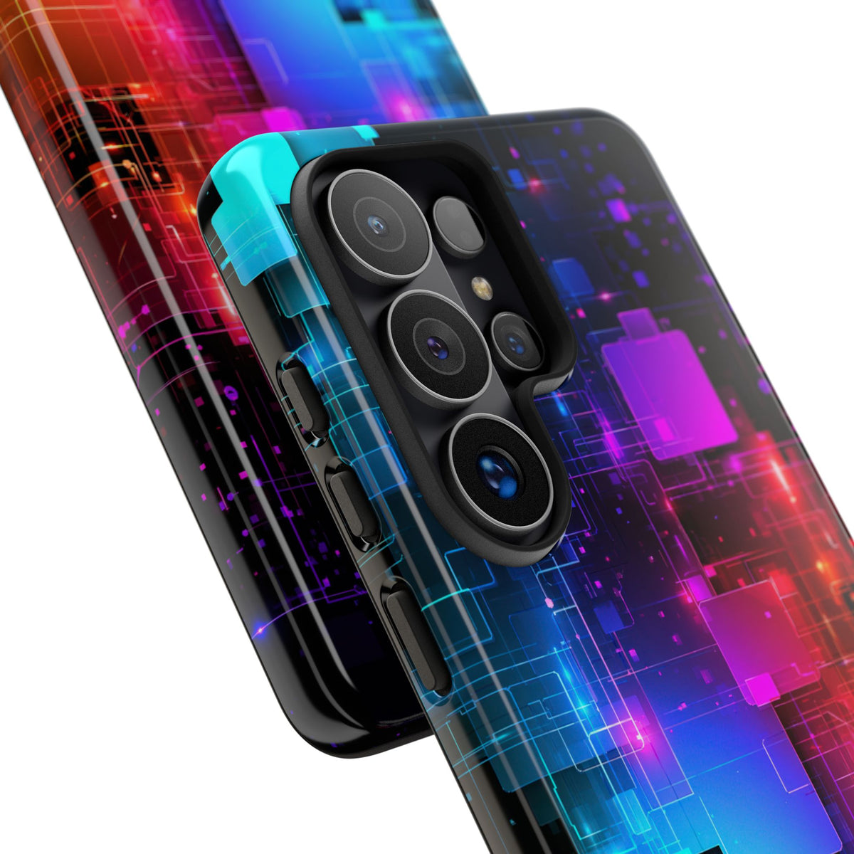 Spectral Circuit Grid · Tough Phone Case for Samsung · Black