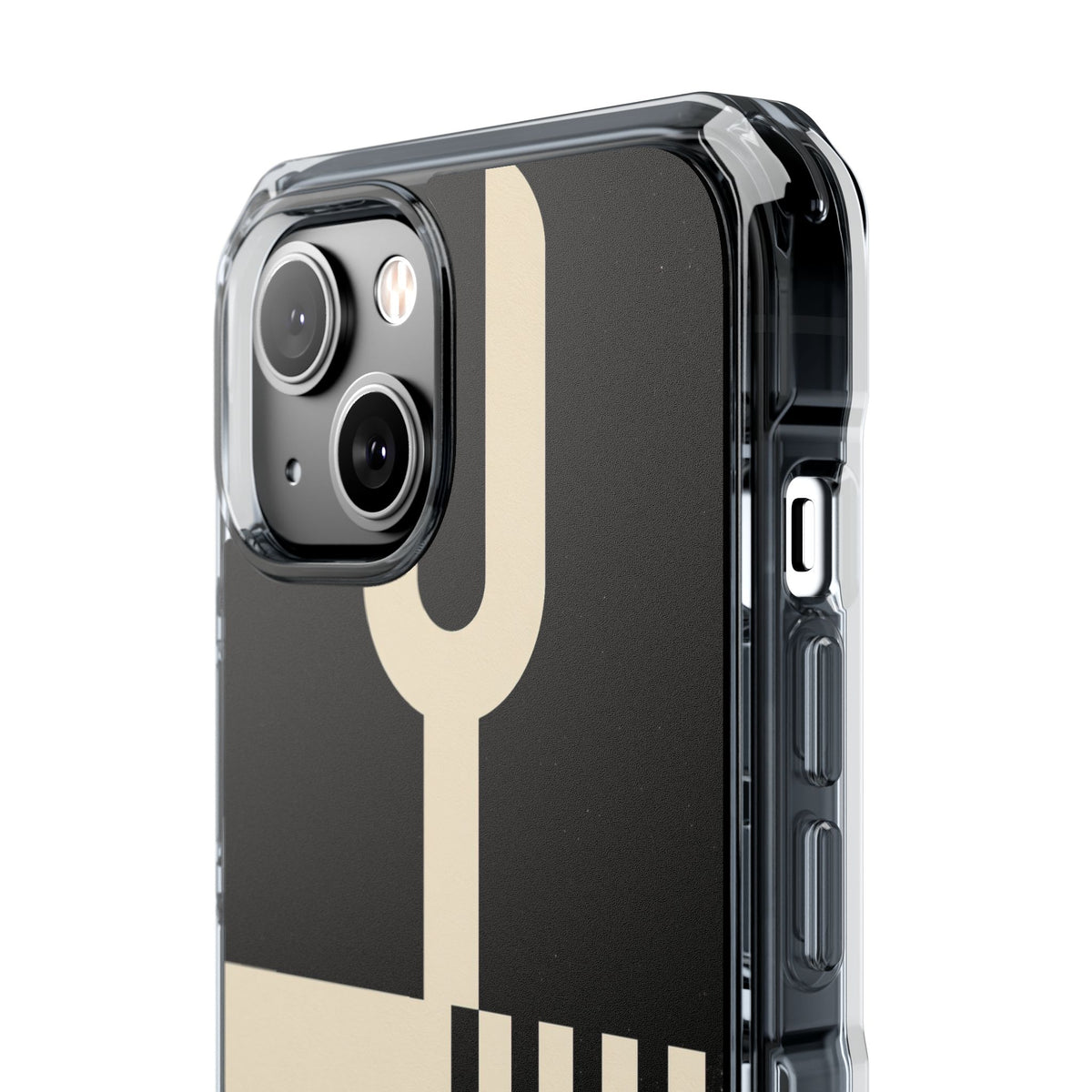 Black Impact MagSafe Phone Case for iPhone - Ivory Signal Grid