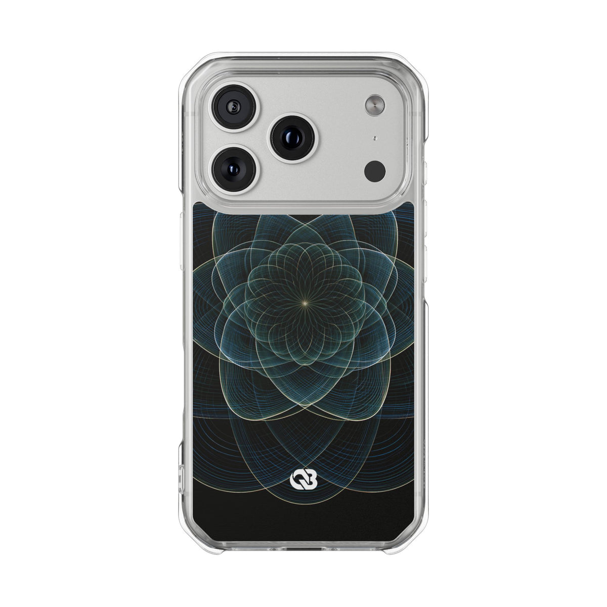 Blue Impact MagSafe Phone Case for iPhone - Celestial Wireframe Bloom