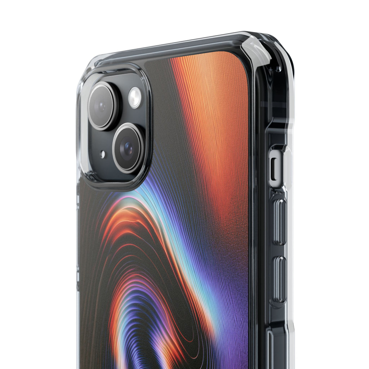 Prismatic Resonance · Clear Impact Magnetic Phone Case for iPhone · Purple