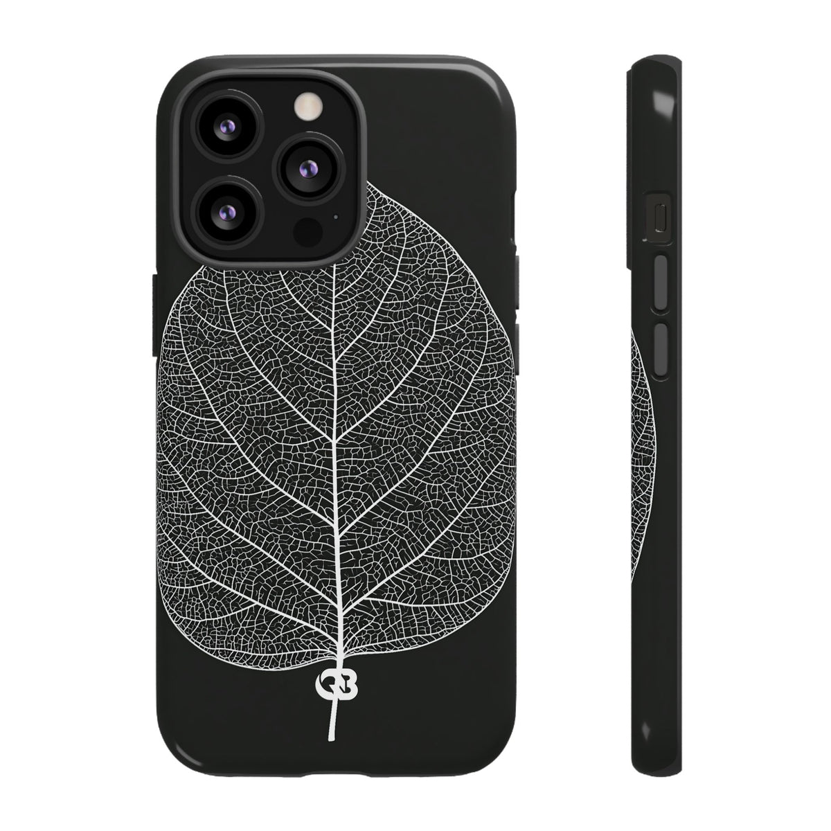 Monochrome Leaf Skeleton · Tough Phone Case for iPhone · Black