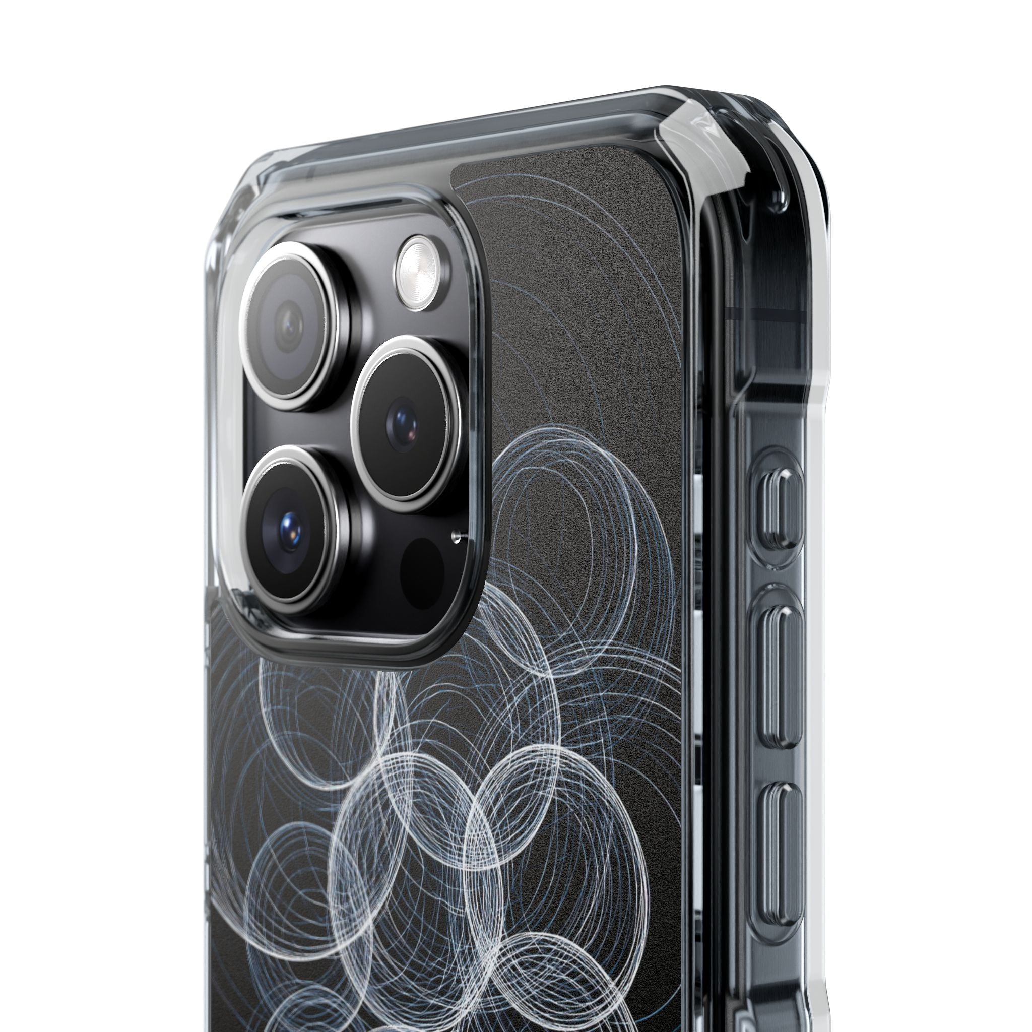 Black Impact MagSafe Phone Case for iPhone - Frosted Ring Matrix