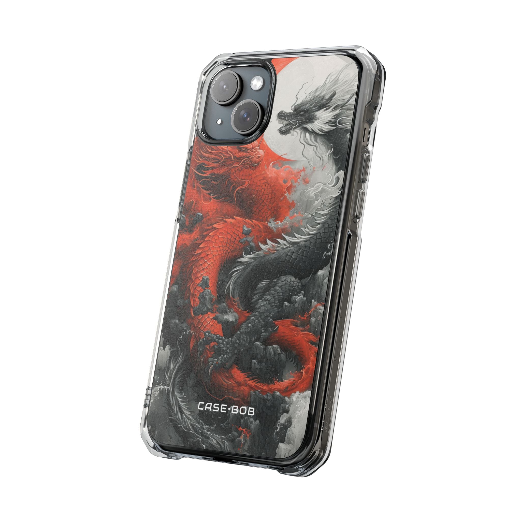 Twin Dragons Crimson iPhone 15 Plus Case - Impact