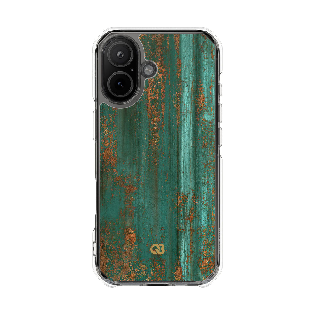 Teal Impact MagSafe Phone Case for iPhone - Verdigris Copper Siding