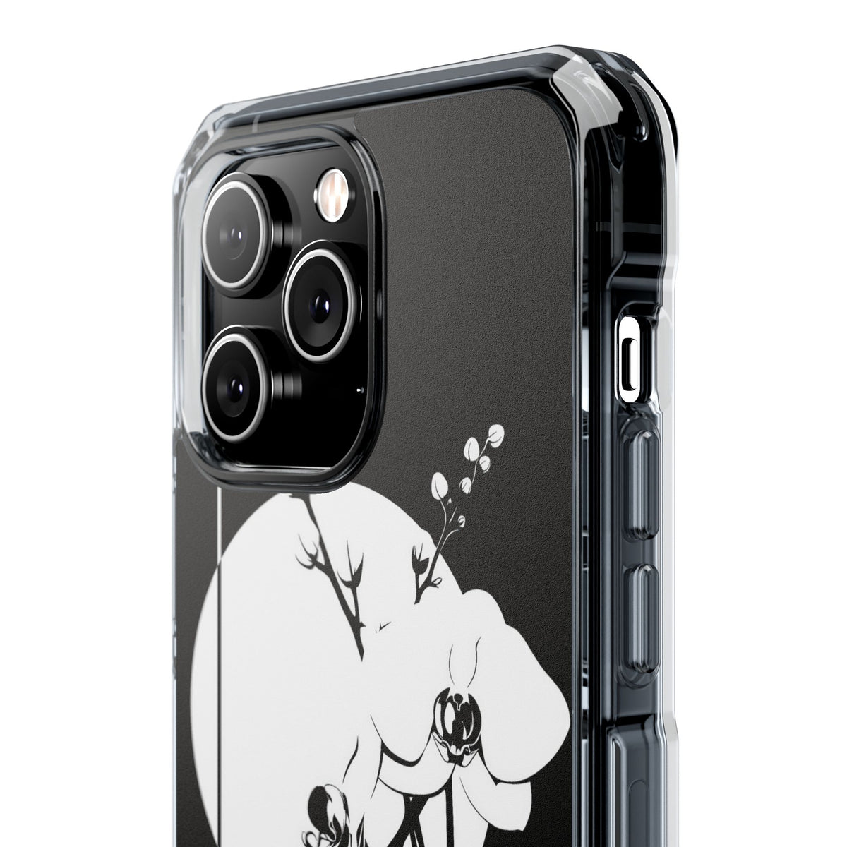 Nocturne Orchid Bloom · Clear Impact Magnetic Phone Case for iPhone · Black