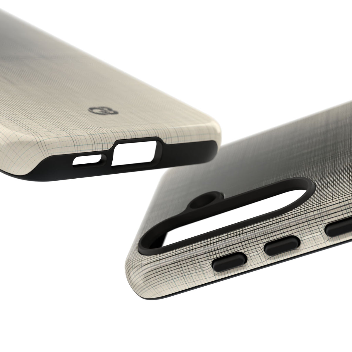 Beige Tough Phone Case for Samsung - Carbon Screen Grid