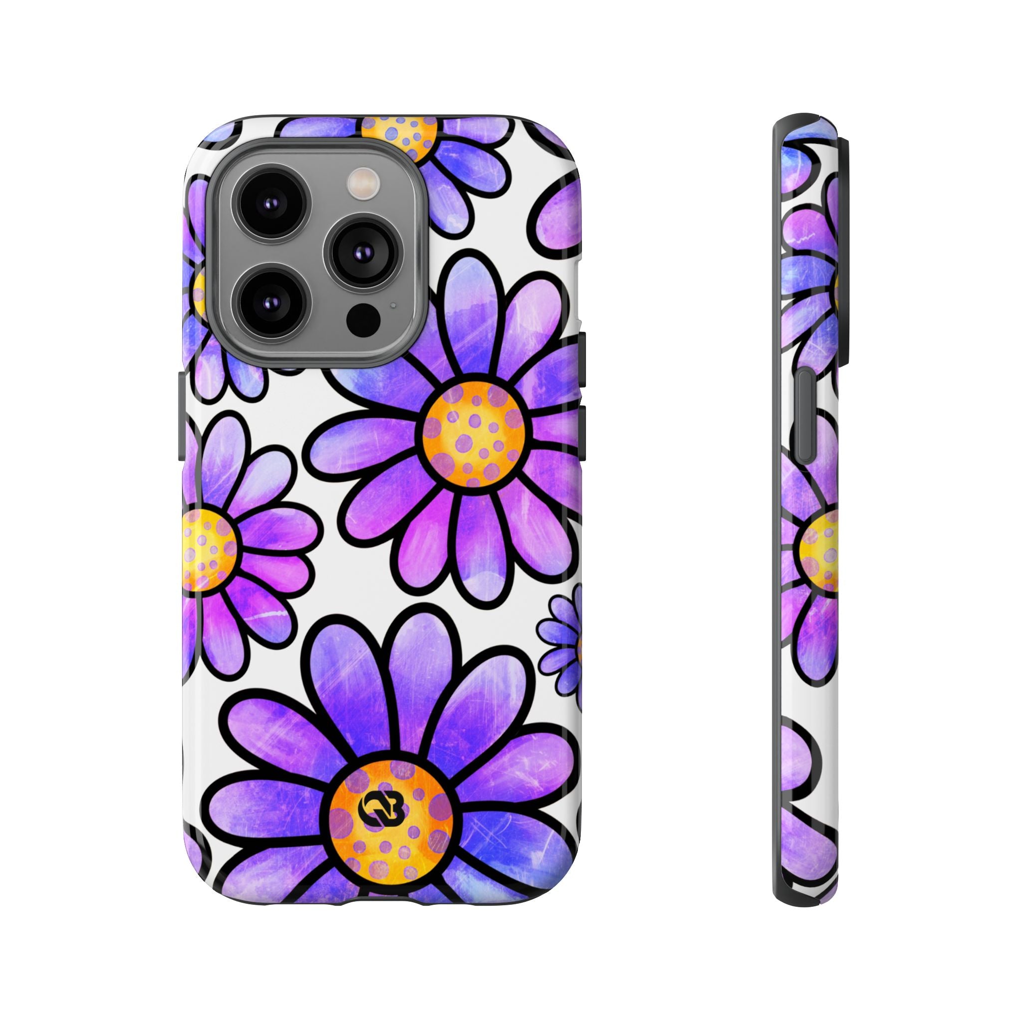 Violet Grunge Bloom · Tough Phone Case for iPhone