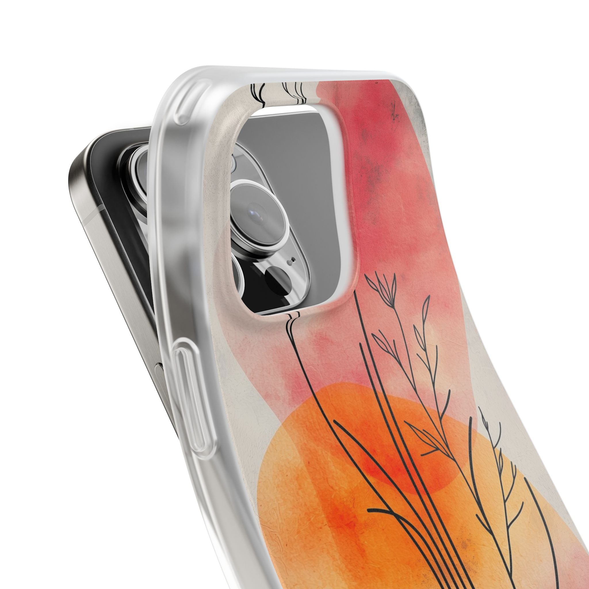 Curved Stem Sunset iPhone 16 Pro Max Case - Soft