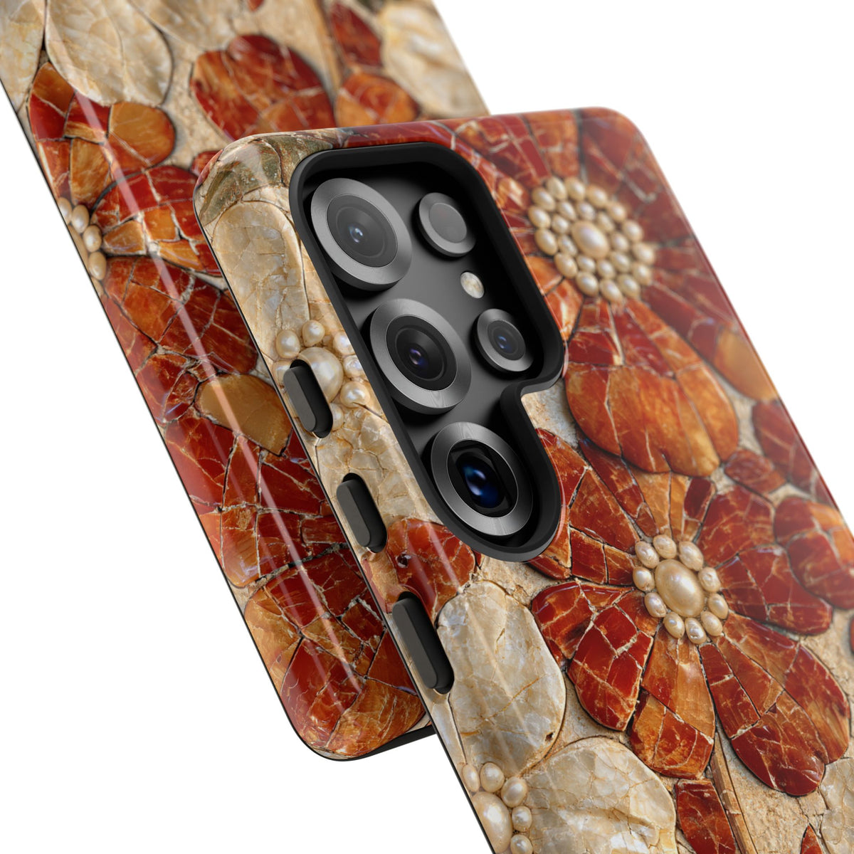 Carnelian Pearl Bloom · Tough Phone Case for Samsung · Orange