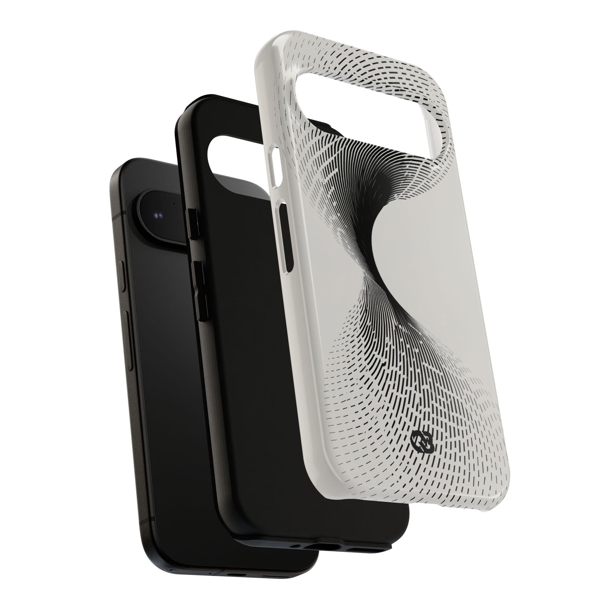 White Tough Phone Case for Google Pixel - Linear Torsion Grid