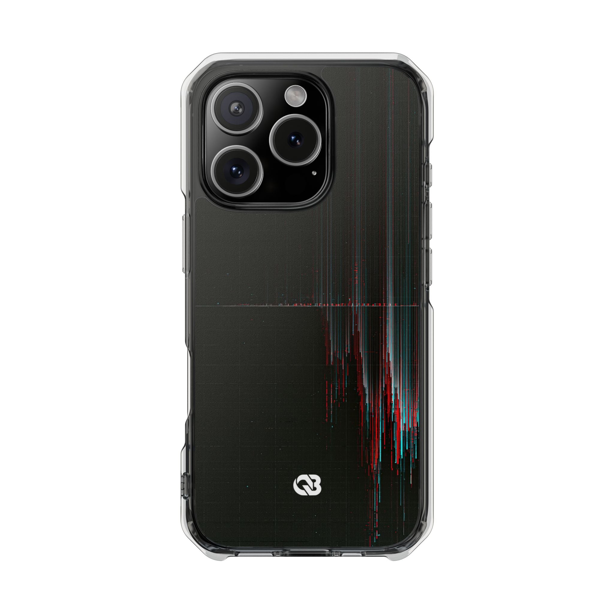 Black Impact MagSafe Phone Case for iPhone - Corrupted Data Stream