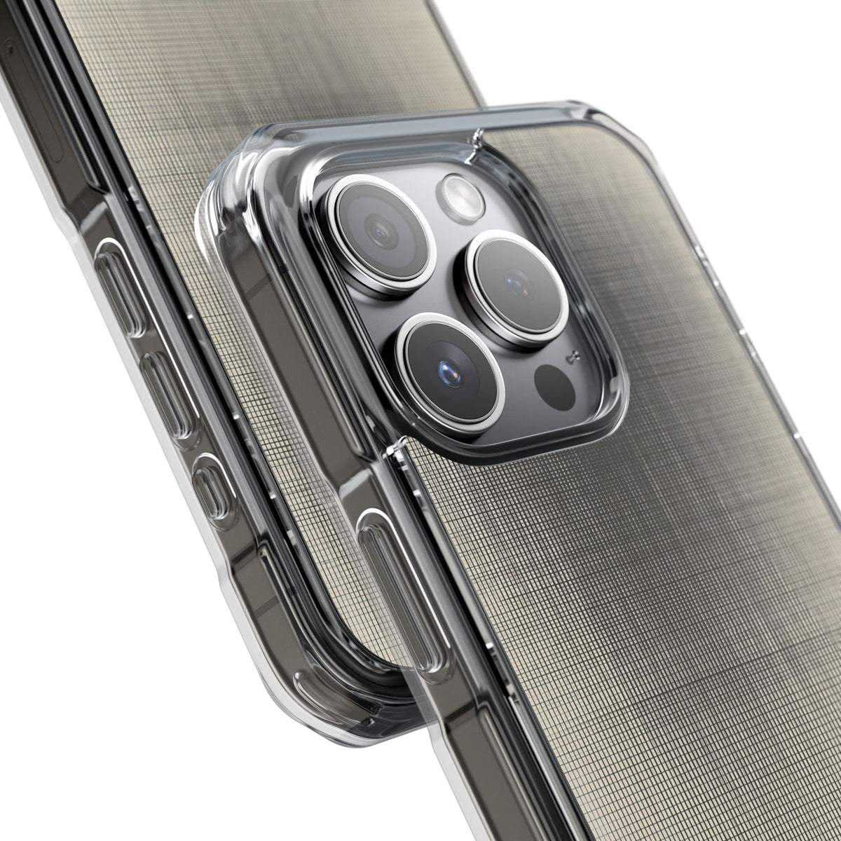 Beige Impact MagSafe Phone Case for iPhone - Carbon Screen Grid